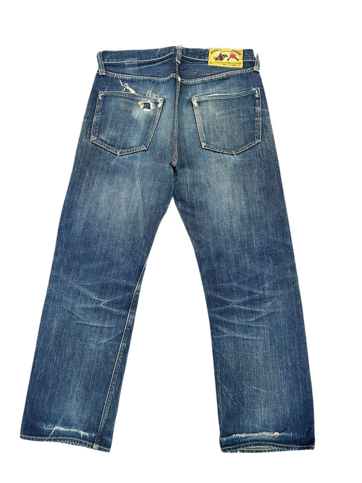 Kapital Vintage Japanese Brand CINAME Selvedge Distressed Denim Jean Size US 32 / EU 48 - 4 Thumbnail