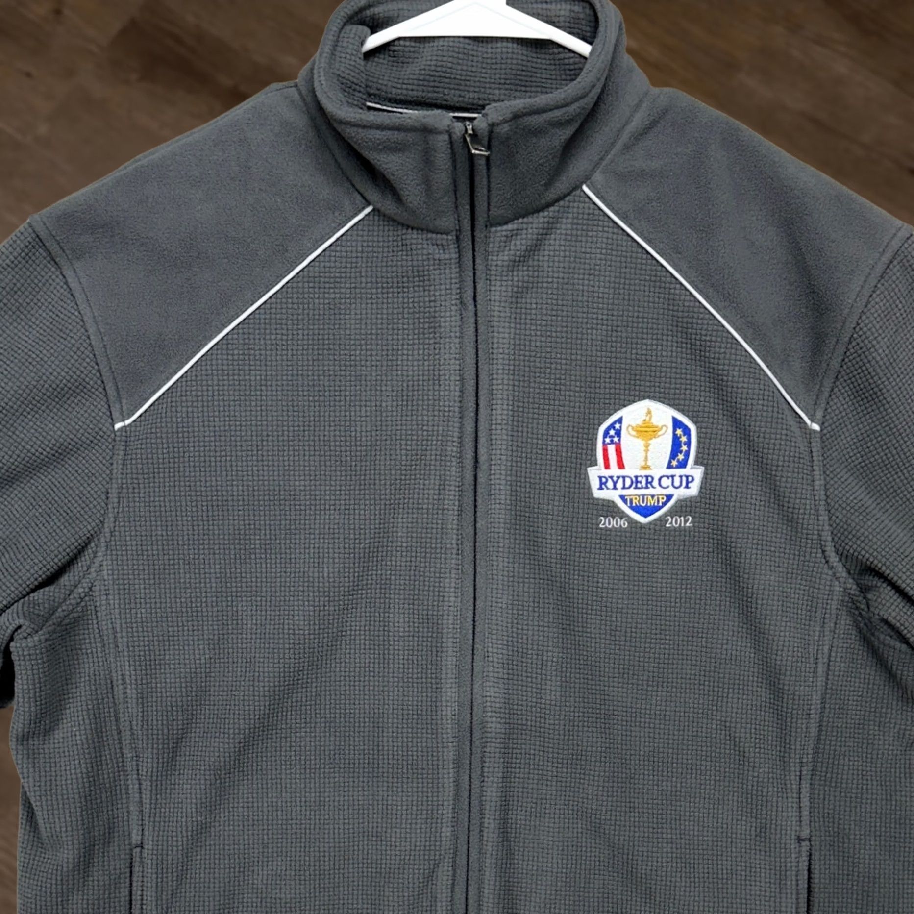 Vintage Greg Norman Jacket Fleece Mens Medium Gray Full Zip Golf Outerwear Europe Logo Ryder Cup USA? Size US M / EU 48-50 / 2 - 1 Thumbnail