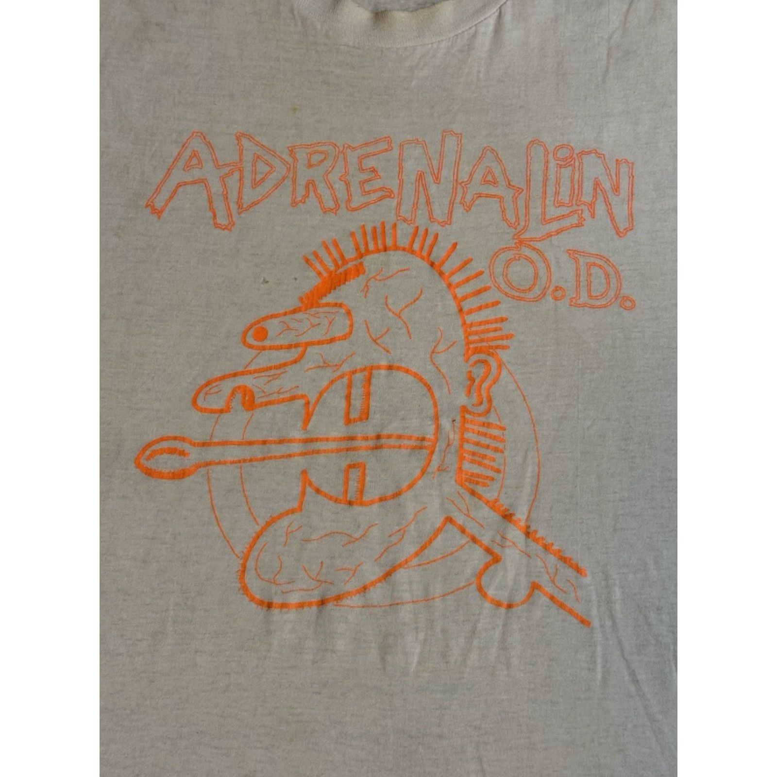 Vintage Vintage 1985 Adrenaline O.D. Concert T Shirt L NJHC Cause For Alarm Hardcore 80s Size US L / EU 52-54 / 3 - 2 Thumbnail