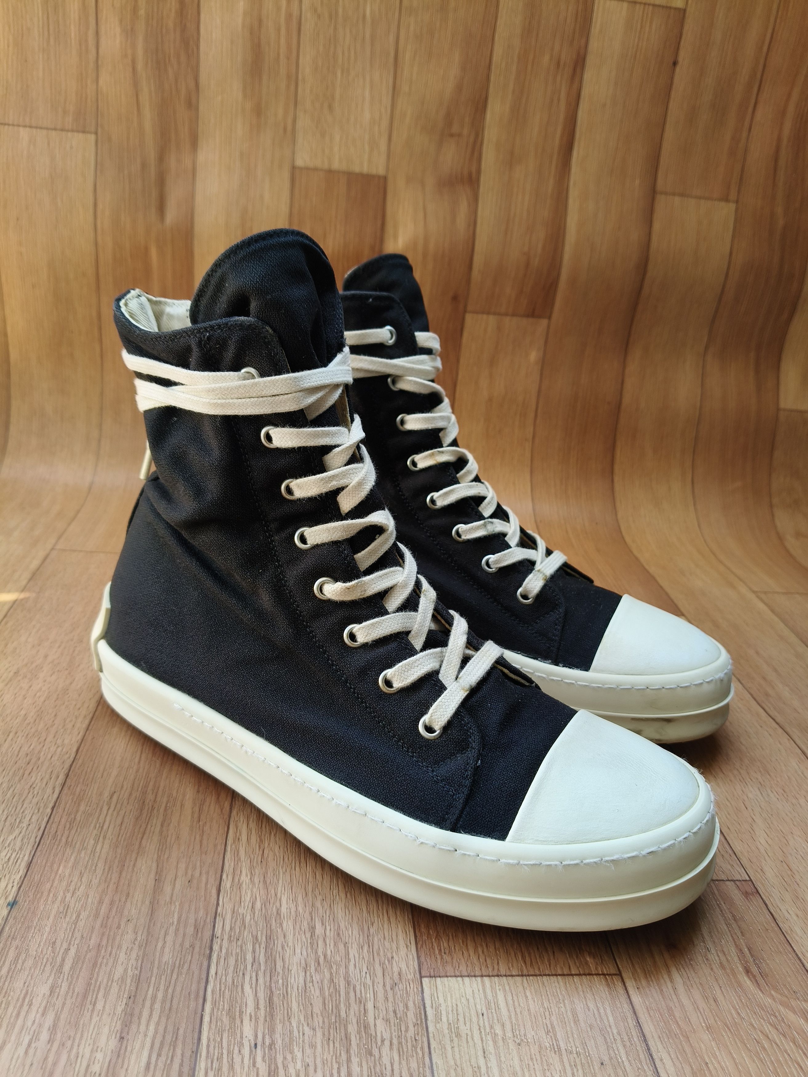 Rick Owens DRKSHDW SNEAKS ラモーンズ 41 Rick Owens Drkshdw Megalace Sneaks Black/Milk – ESSXNYC