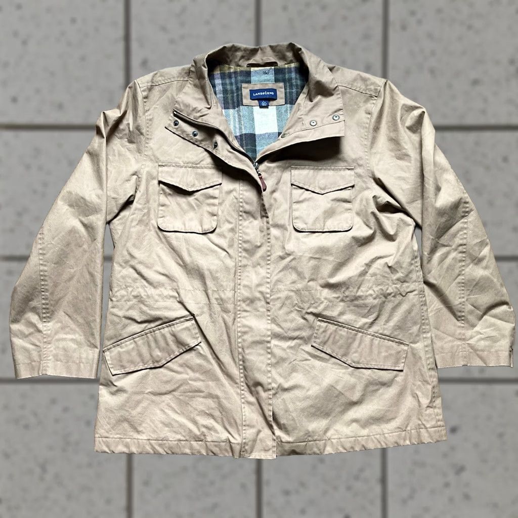 Lands' End VINTAGE Lands End Barn Chore Jacket Large Beige Plaid Wool Lined Insulated Mens Size US L / EU 52-54 / 3 - 1 Thumbnail