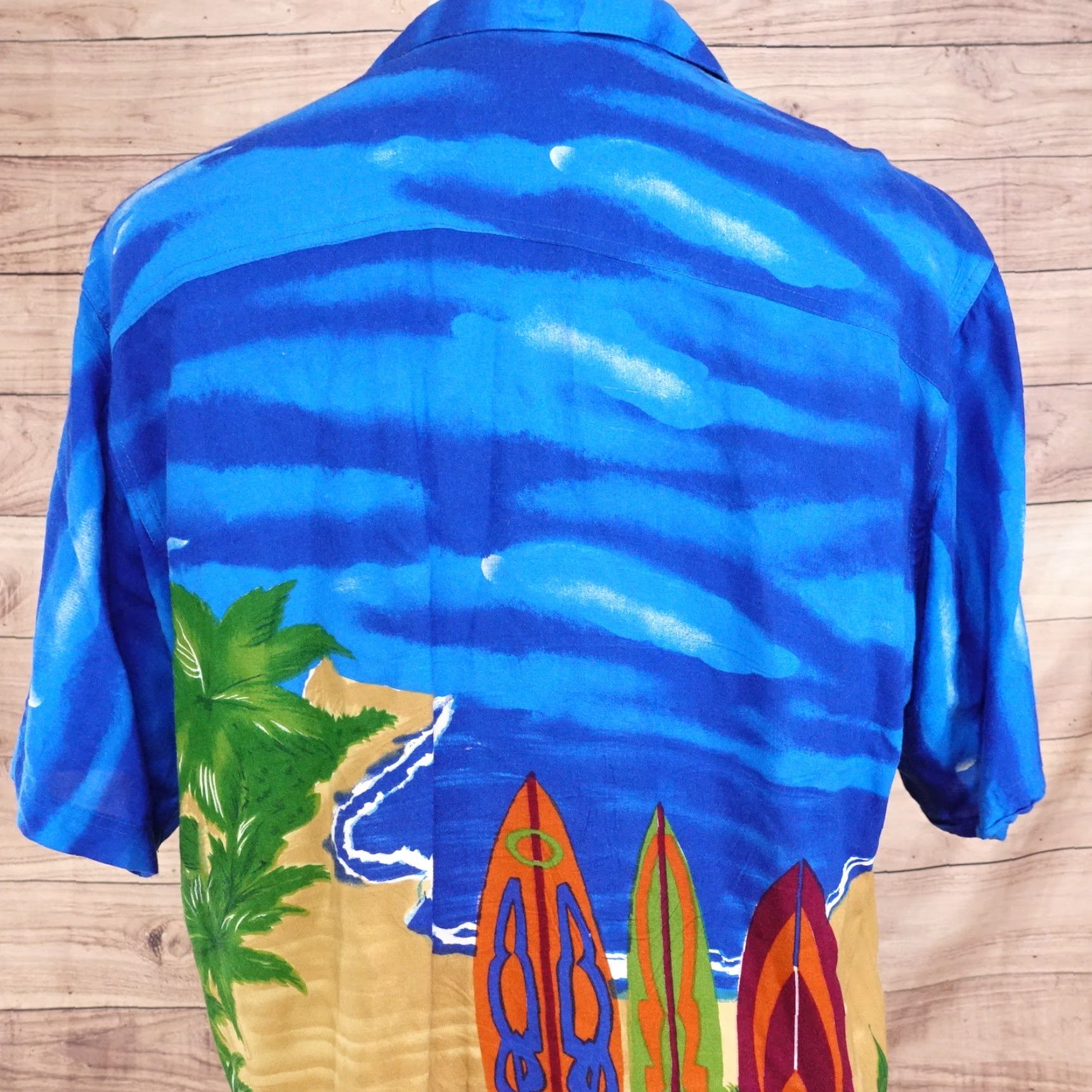 Vintage THUMBS UP FOR HIM SHIRT MENS M 100% RAYON BLUE Floral Button-Up Vintage No 90s Hawaii Beach Style Crew Neck Mens Size US M / EU 48-50 / 2 - 4 Thumbnail