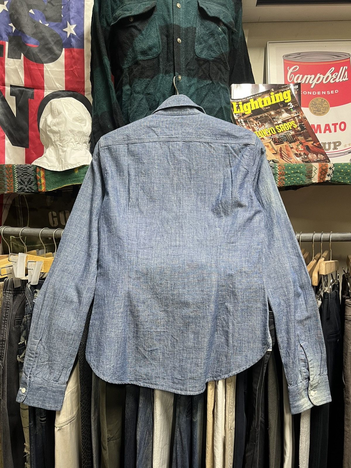 RRL Ralph Lauren RRL ralph lauren chambray work seldvedge shirt Size US S / EU 44-46 / 1 - 2 Thumbnail