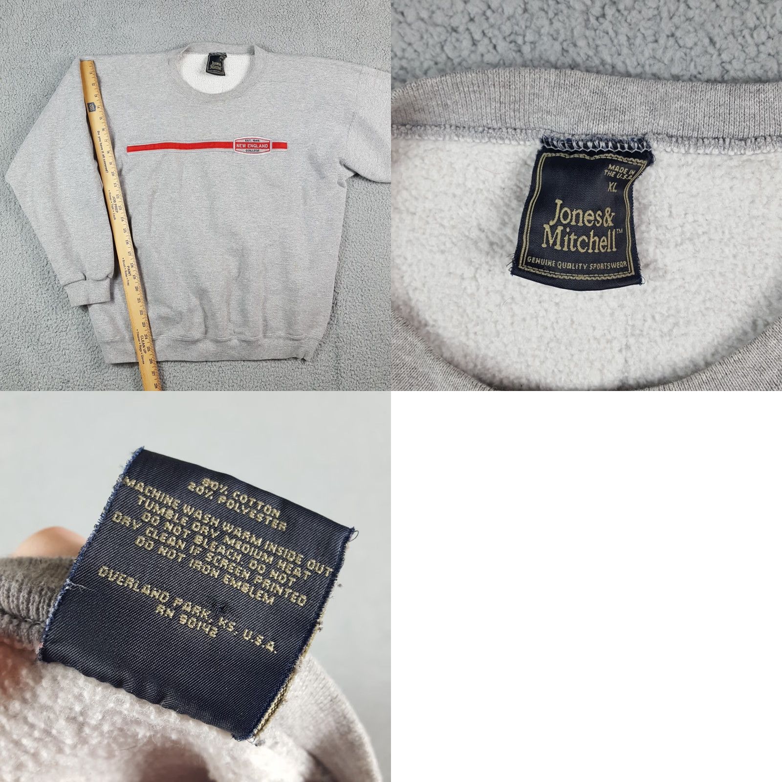 Vintage VINTAGE New England College NEC University Mens XL Pullover Crewneck Sweatshirt VTG Size US XL / EU 56 / 4 - 8 Thumbnail