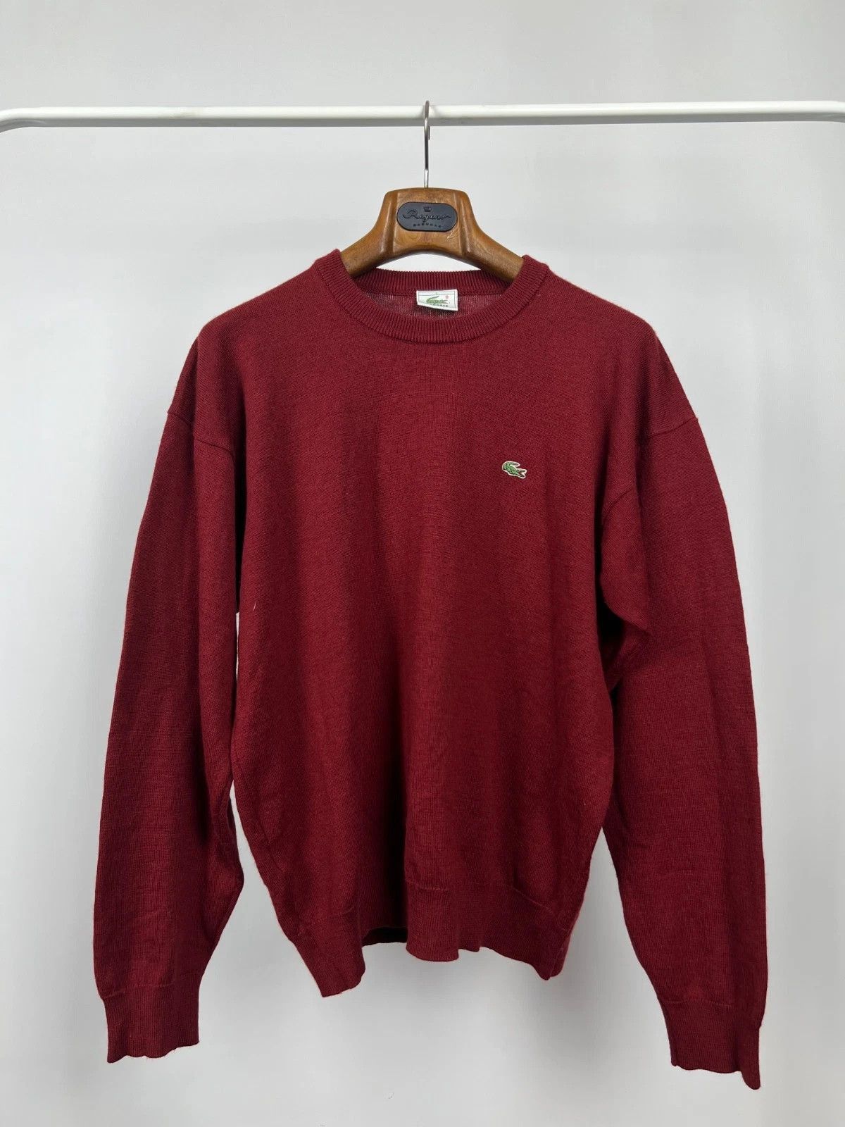 Lacoste Lacoste Burgundy Wool Blend Sweater Pullover Long Sleeve Size US XL / EU 56 / 4 - 1 Thumbnail