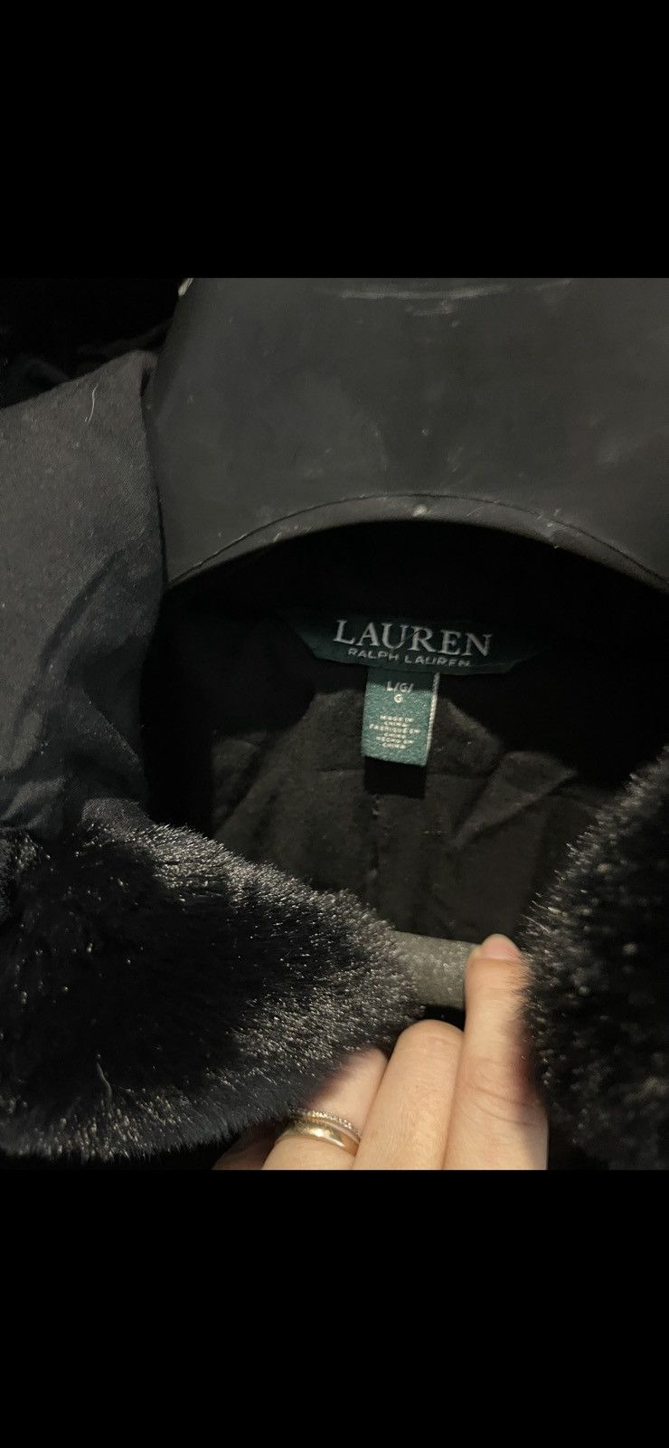 Ralph Lauren Ralph Lauren original black fur coat with a large hood, unique Size L / US 10 / IT 46 - 3 Thumbnail