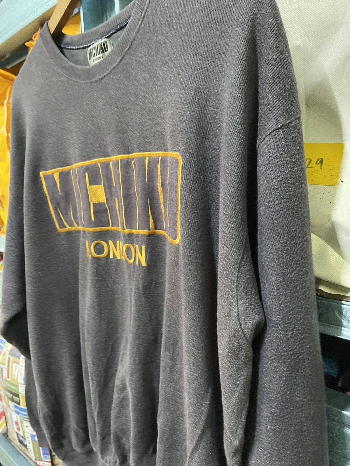 Michiko Koshino London × Vintage Vintage Michiko London Koshino Sweatshirt Black/Yellow Logo Size US L / EU 52-54 / 3 - 2 Thumbnail