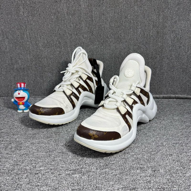 Louis Vuitton Louis Vuitton Brown and White Sports Sneakers 0079 Size US 8.5 / EU 41-42 - 1 Thumbnail