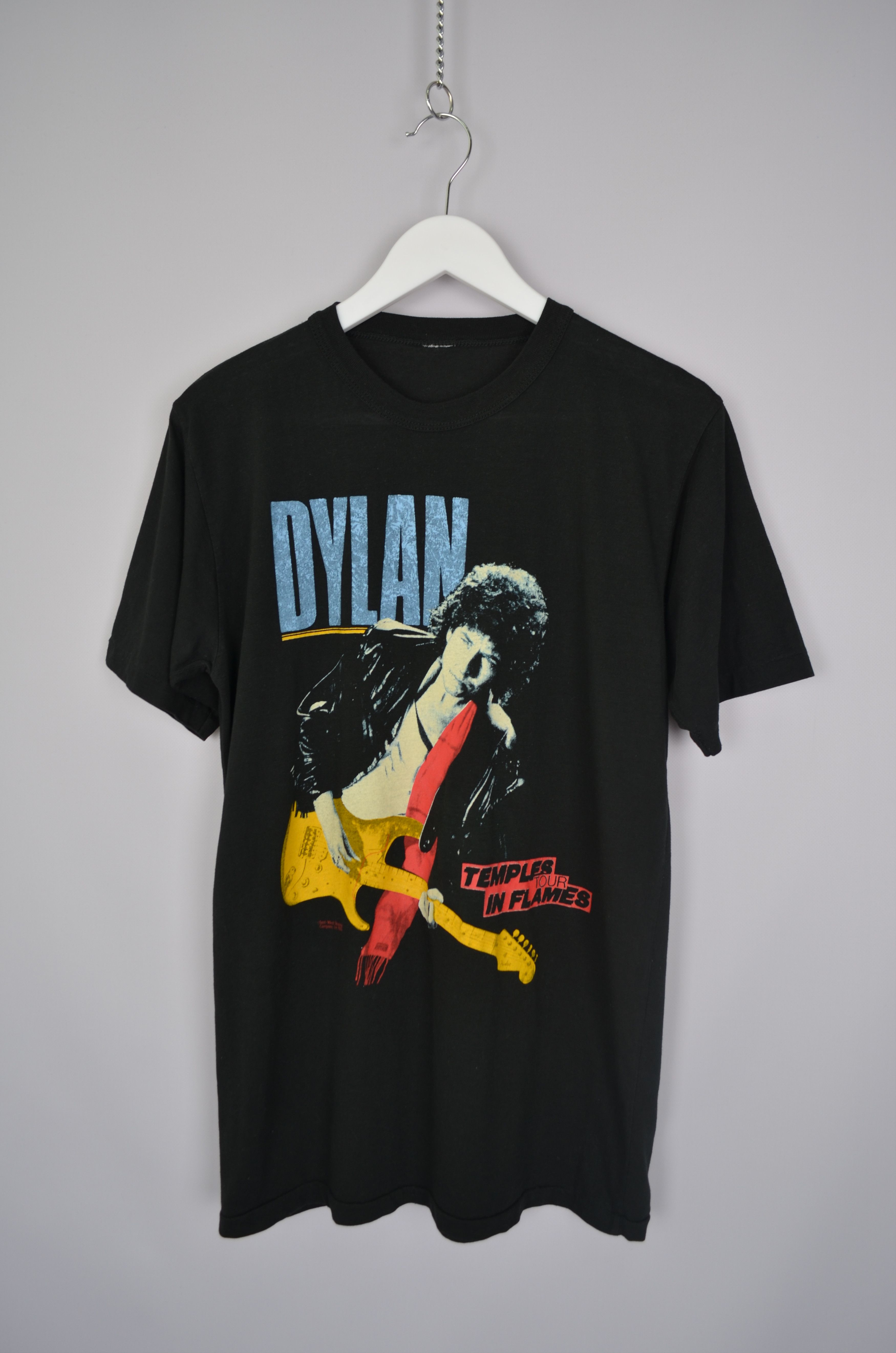 Band Tees × Vintage BOB DYLAN Vintage T-SHIRT TEMPLES IN FLAMES TOUR 1986-87 Size US S / EU 44-46 / 1 - 1 Thumbnail