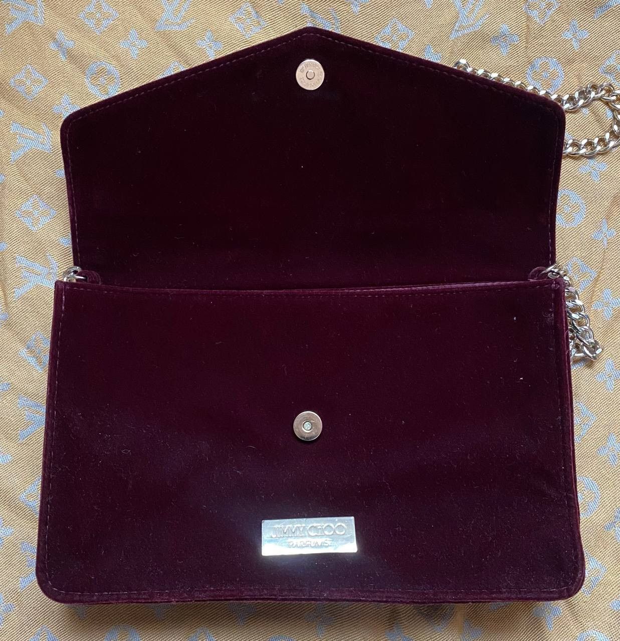 Jimmy Choo 📌 Jimmy Choo Parfums Velour Clutch Bag with Chain Strap Size ONE SIZE - 5 Thumbnail
