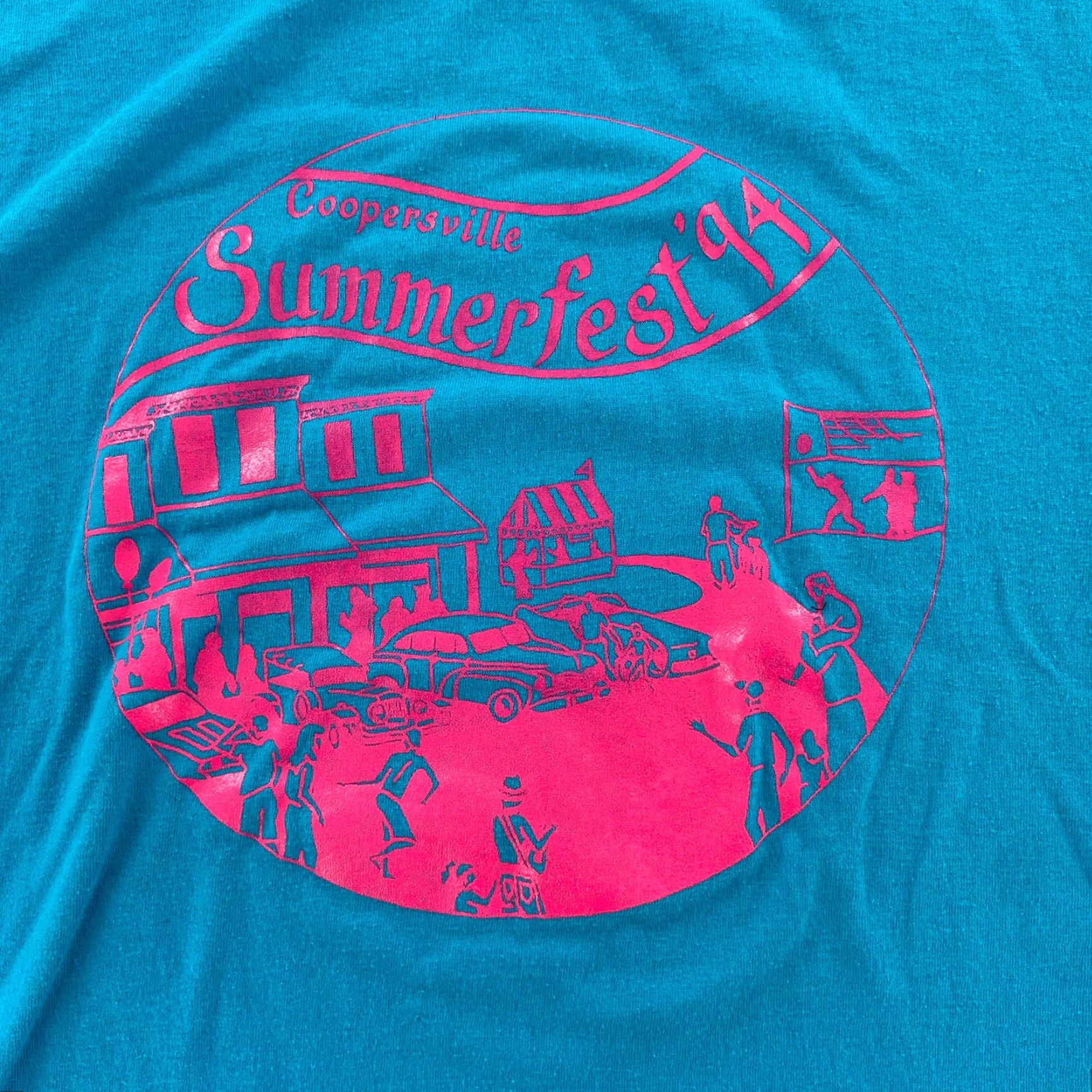 Jerzees VINTAGE Jerzees Shirt Adult XL Car Show 90s Blue Pink Short Sleeve Crew Neck Men's XL Vintage Car Theme 1994 Summerfest Size US XL / EU 56 / 4 - 5 Thumbnail