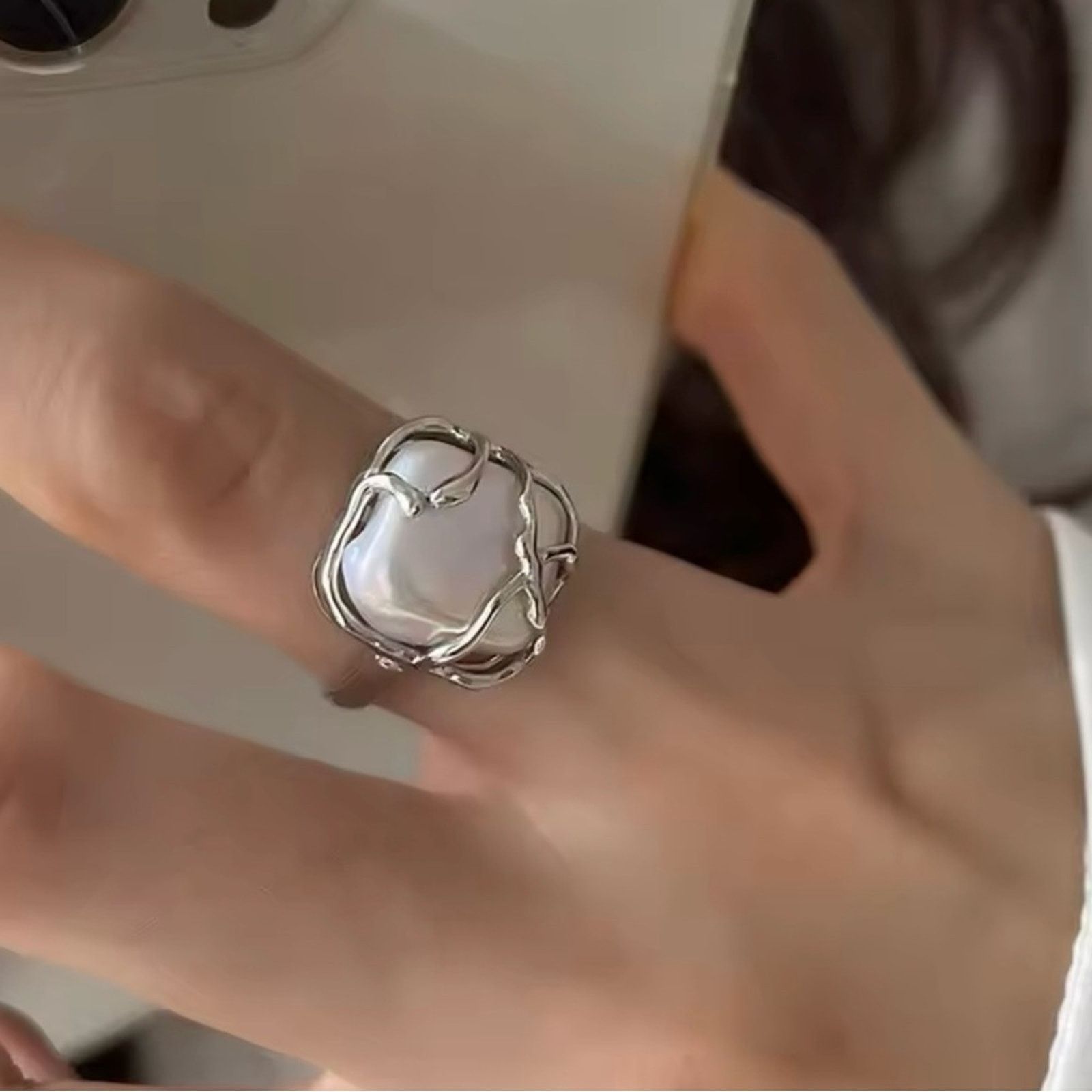 Other Rings Creative Simple Irregular Geometric Rings Silver 7-8 Size ONE SIZE - 2 Thumbnail