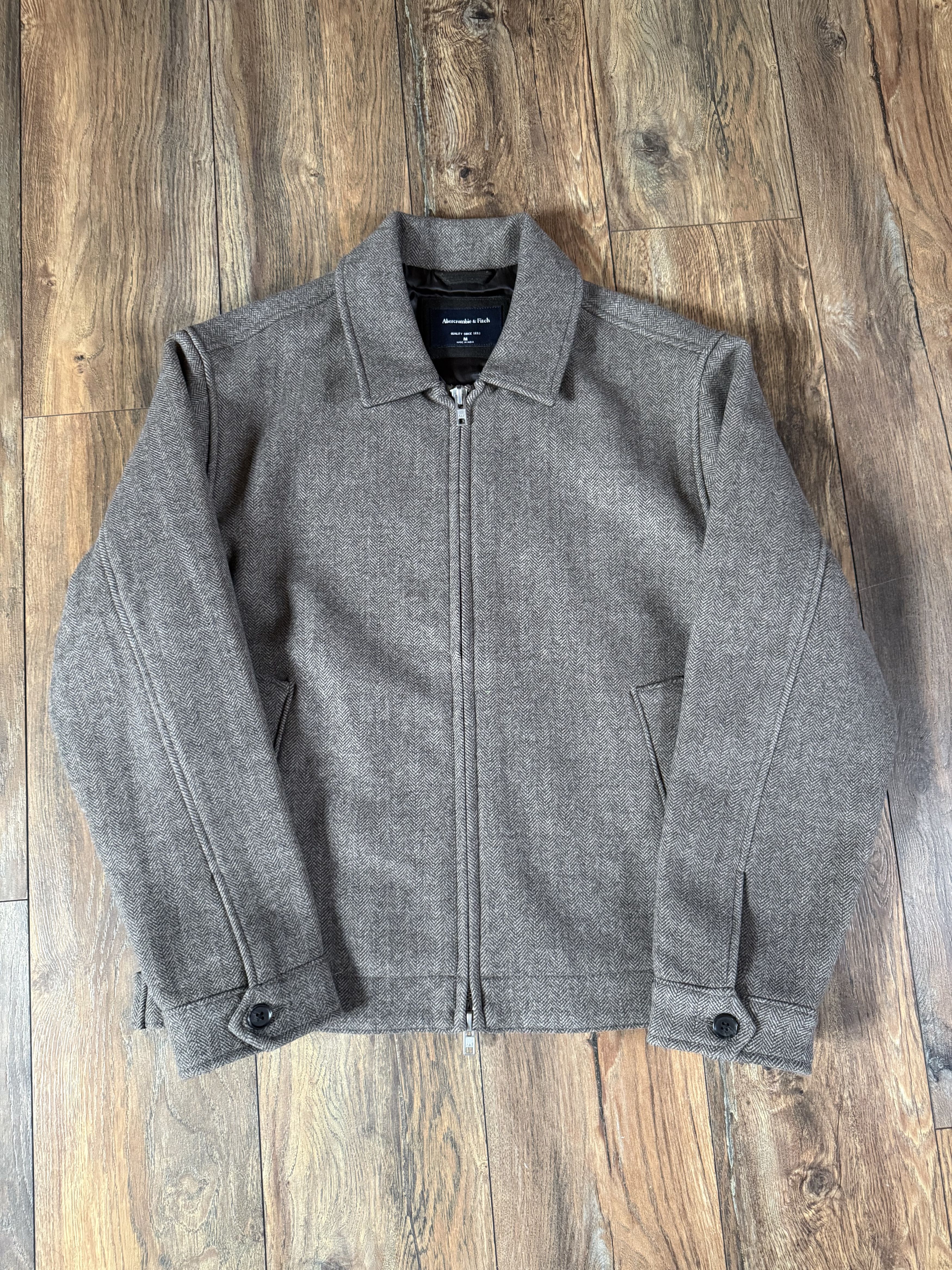 Abercrombie & Fitch Wool-Blend Herringbone Jacket Size US M / EU 48-50 / 2 - 1 Thumbnail