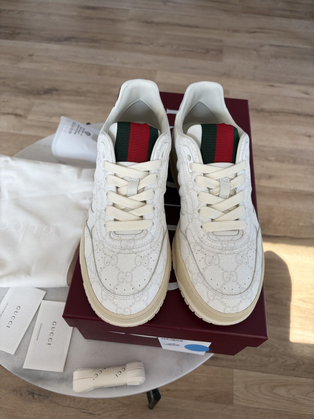 Gucci Gucci Re-Web GG canvas white Size US 7 / IT 37 - 4 Thumbnail