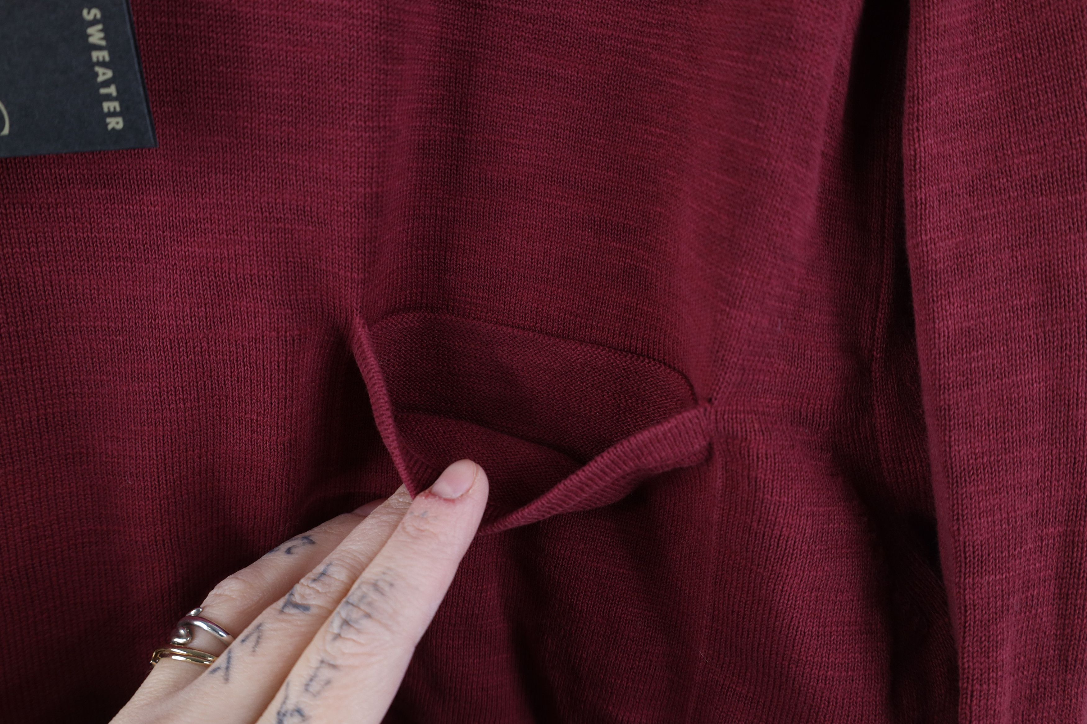 Banana Republic New Banana Republic Cotton Slub Knit Pocket Sweater Red Size US L / EU 52-54 / 3 - 4 Thumbnail