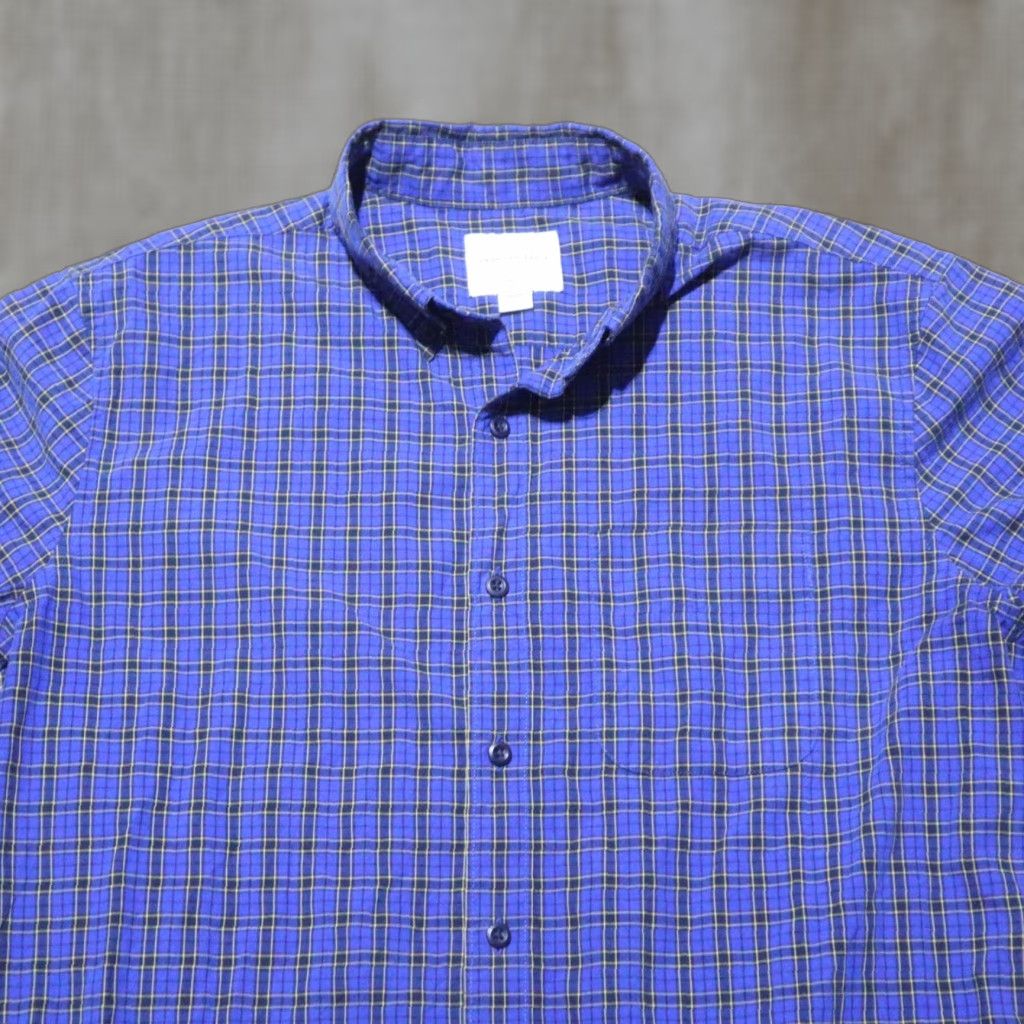 Vintage VINTAGE American Eagle Shirt Blue Checkered Long Sleeve Button-Up Adult M Medium Blue 90s Concert Style Mens Size US M / EU 48-50 / 2 - 1 Thumbnail