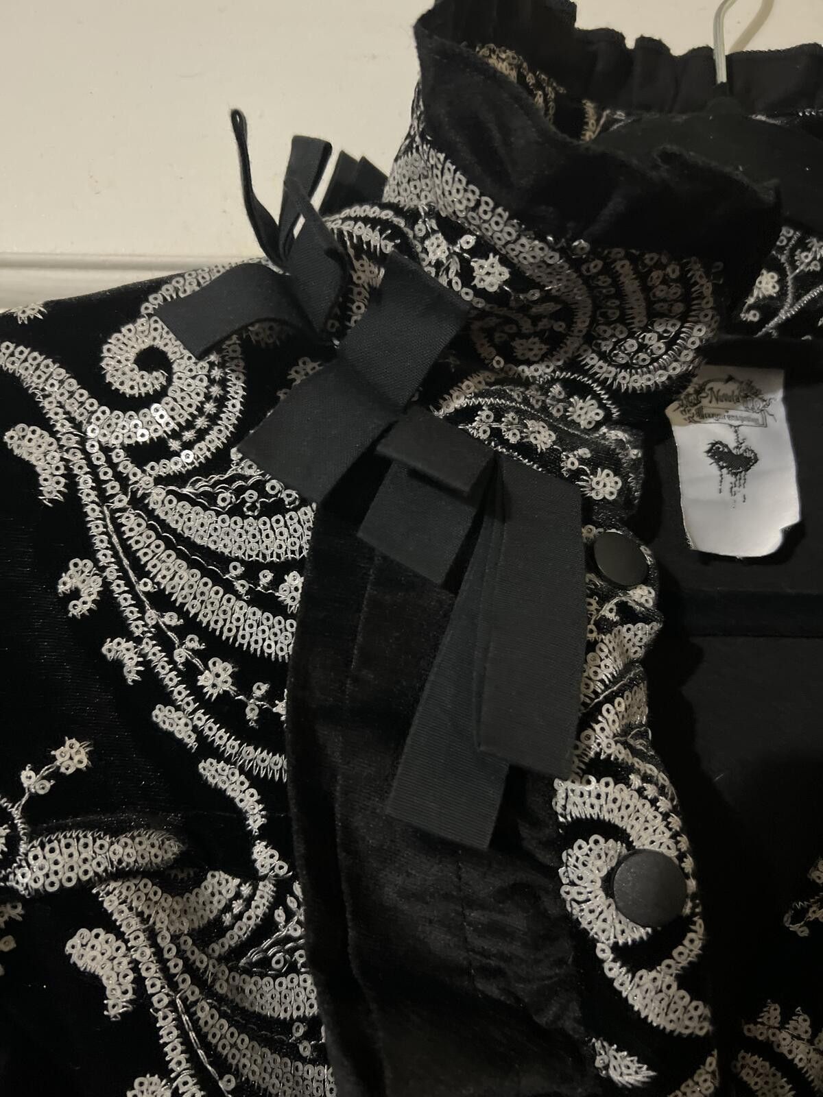 Other Nuvula Black Cream Paisley Ruffle Trim Jacket $756 Goth Size M / US 6-8 / IT 42-44 - 5 Thumbnail
