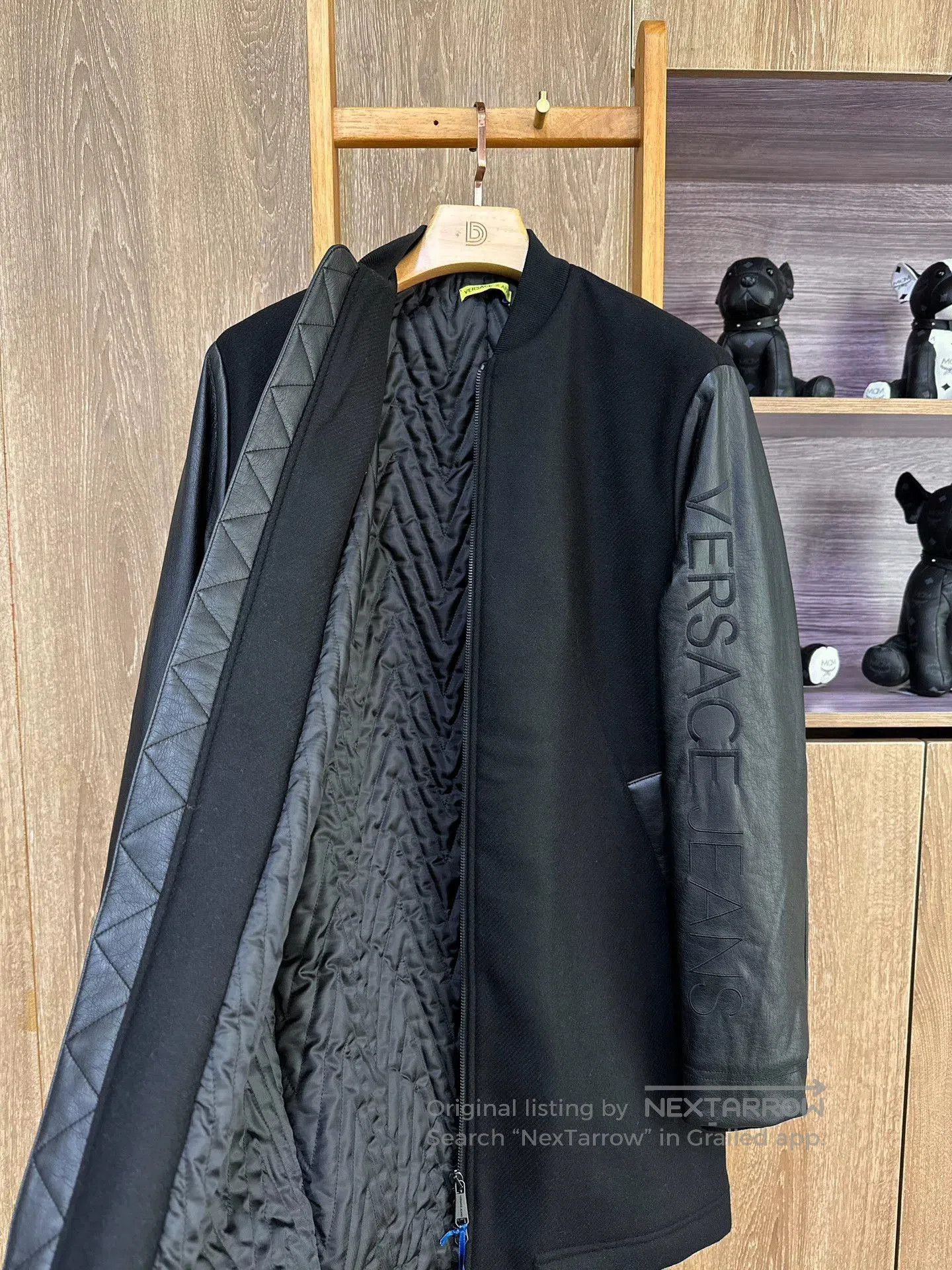 Versace VERSACE JEANS Black Leather Trim Jacket. Size US S / EU 44-46 / 1 - 3 Thumbnail