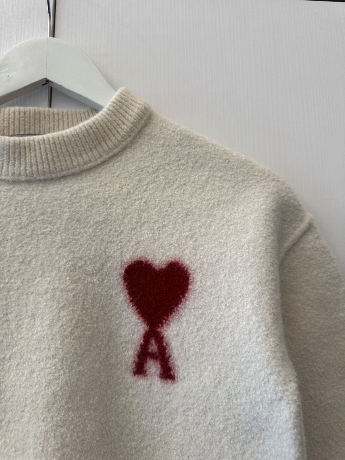 AMI Ami Paris White Knitted Virgin Wool Sweaters Size S / US 4 / IT 40 - 3 Thumbnail