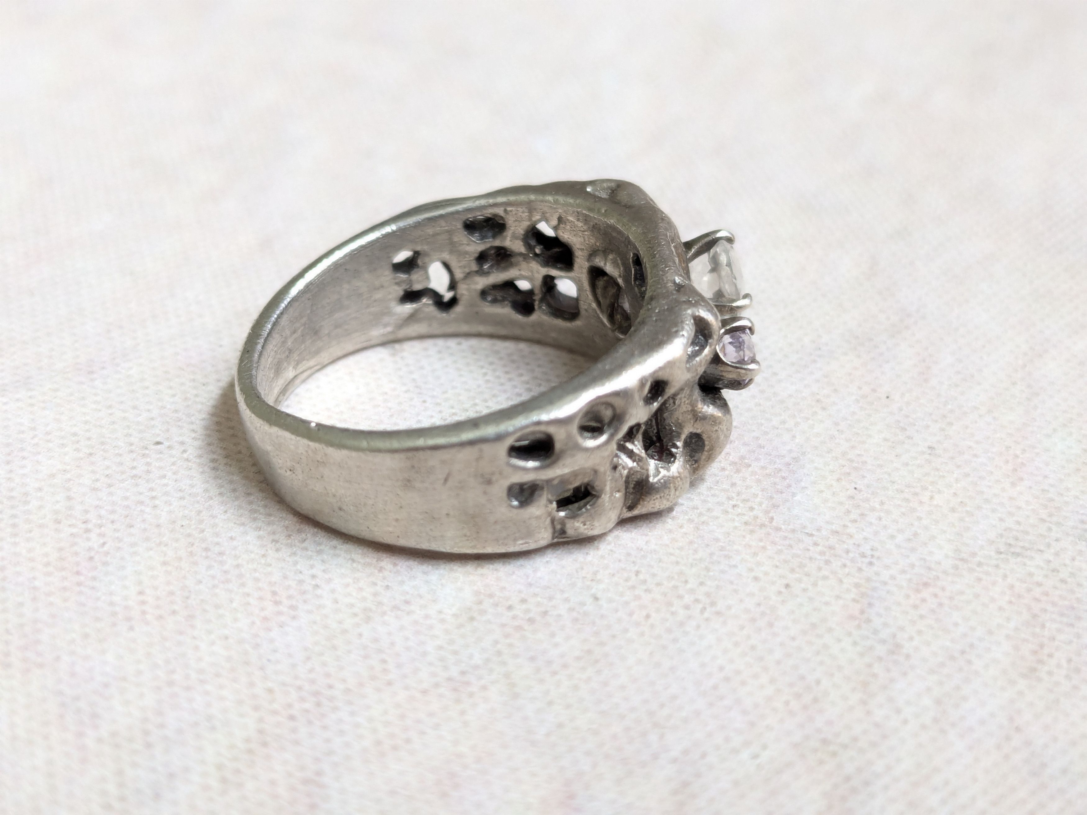 Jewelry Vintage Sterling Silver Ring Brutalist Band 4 Nugget Size ONE SIZE - 2 Thumbnail