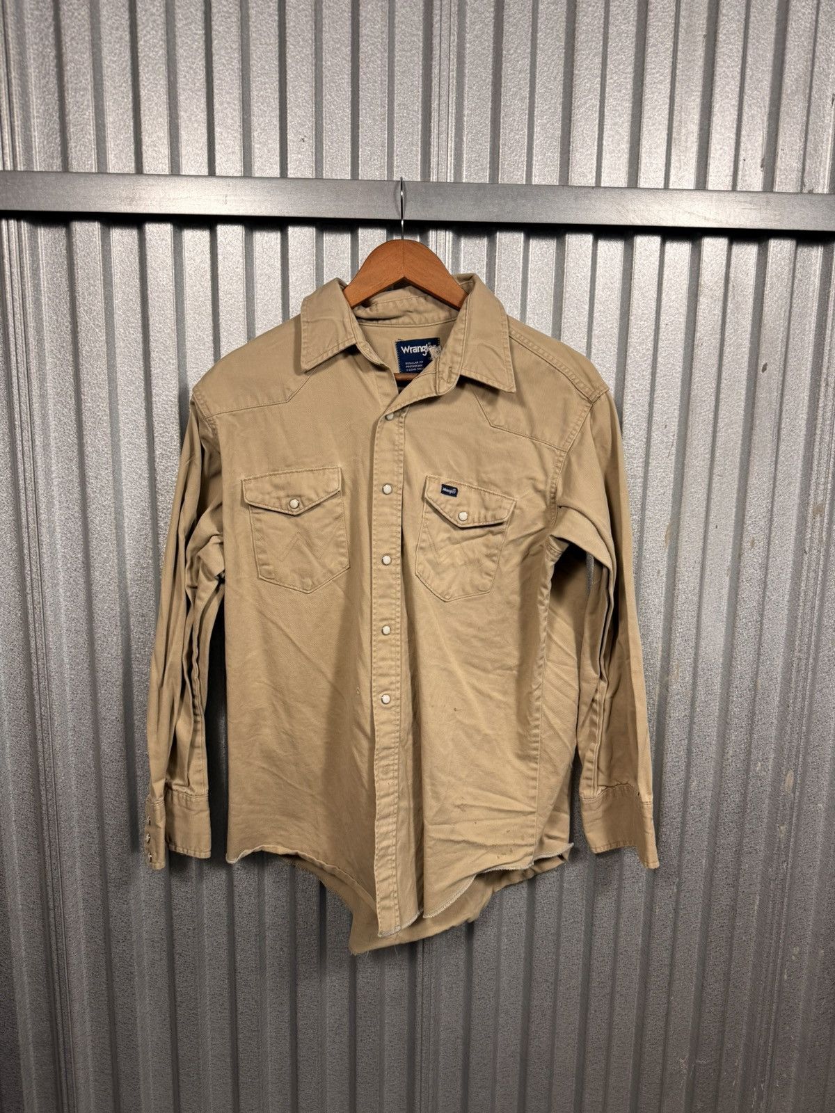 Wrangler Vintage Pearl Snap Western Wrangler Button Up Beige Shirt Size US M / EU 48-50 / 2 - 4 Thumbnail