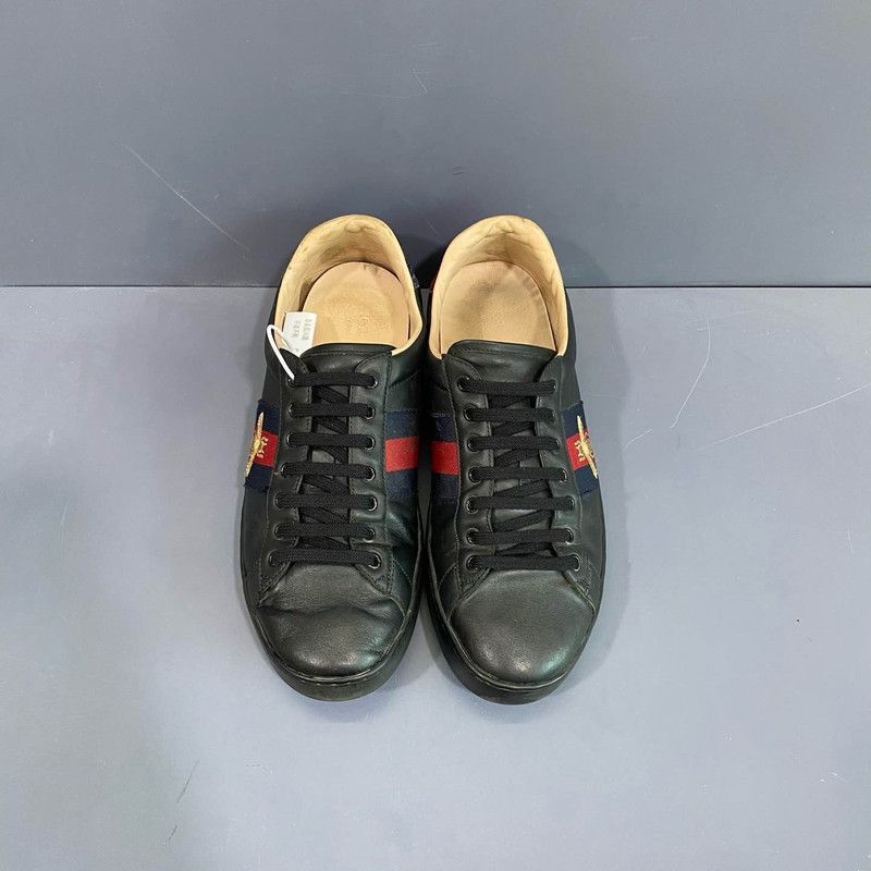 Gucci Gucci Ace Black Bee Embroidered Sneakers for Men -2508 Size US 10.5 / EU 43-44 - 2 Thumbnail