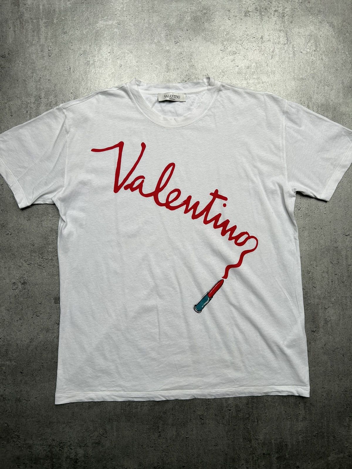Valentino Valentino Garavani Lipstick Logo T-Shirt Size US S / EU 44-46 / 1 - 1 Thumbnail