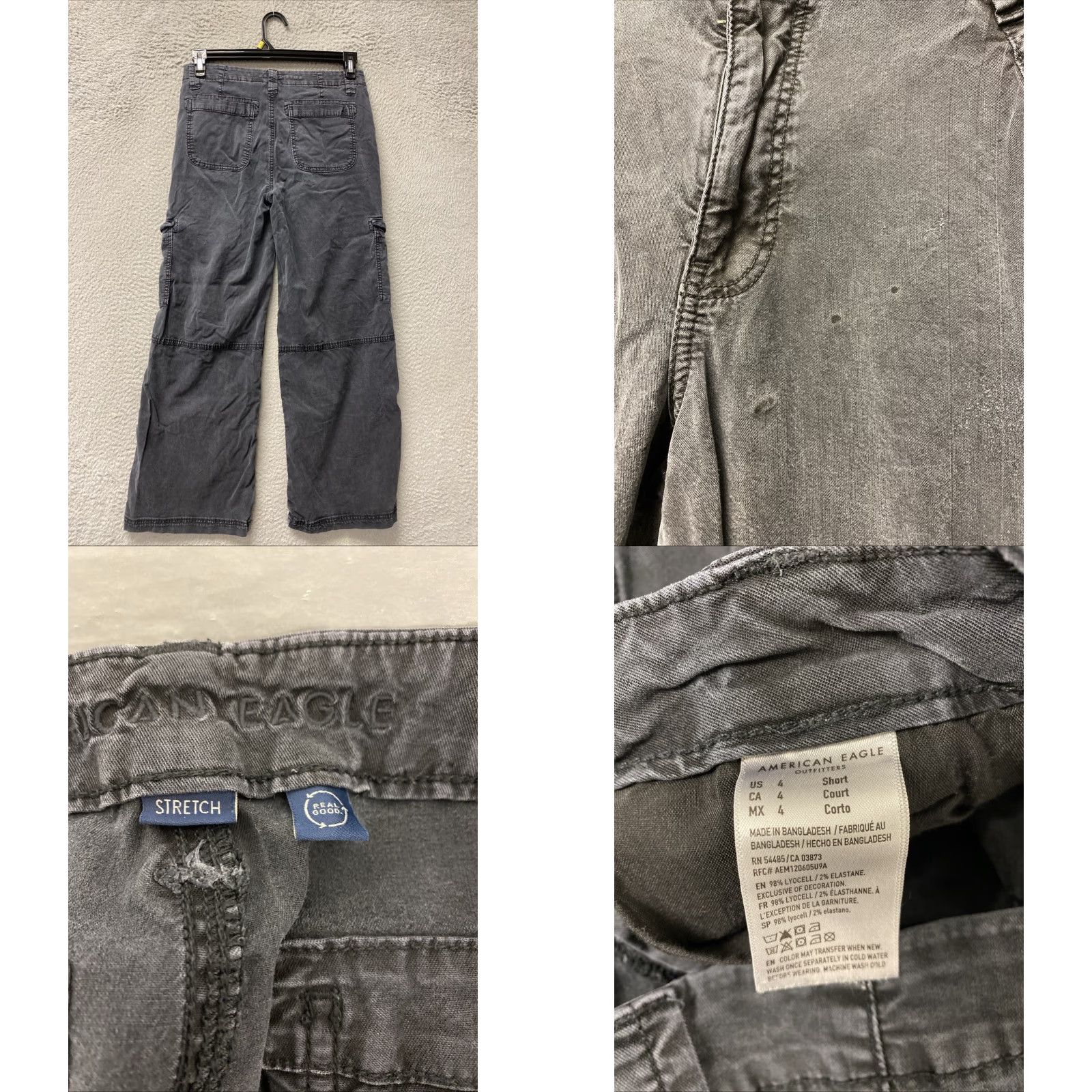 American Eagle Outfitters VINTAGE American Eagle Womens Pants Size 4 Grey Wide Leg Chino Relaxed Fit Casual Size 27" / US 4 / IT 40 - 8 Thumbnail
