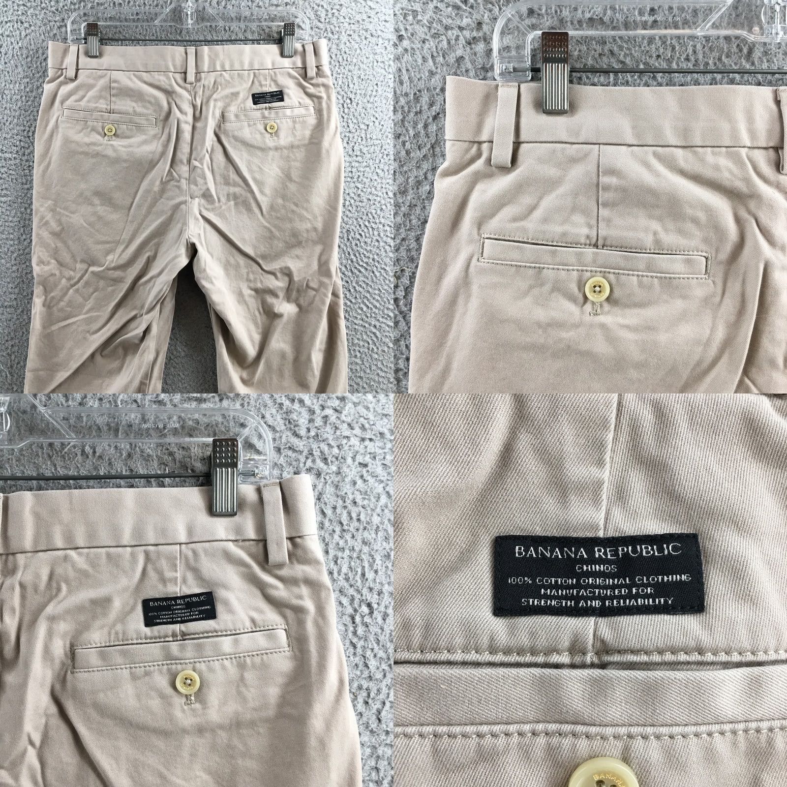 Banana Republic Banana Republic Aiden Chino Pants Mens 32x30 Beige Cotton Regular Fit Casual Shirt? Size US 32 / EU 48 - 9 Thumbnail