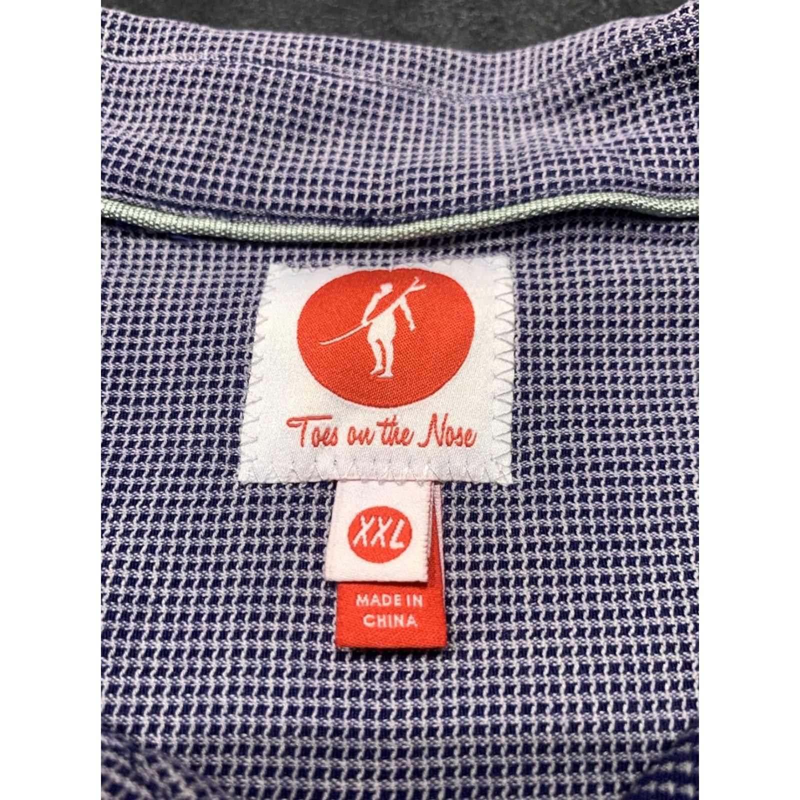 Vintage Toes On The Nose Men's Button-Up Short Sleeve Shirt 2XL Purple Cotton Silk Size US XXL / EU 58 / 5 - 7 Thumbnail