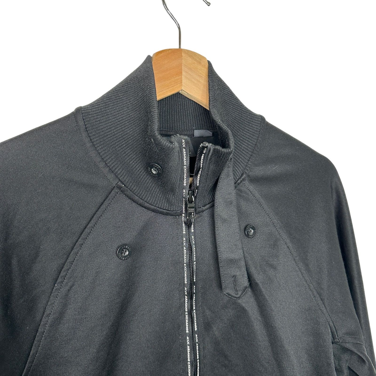 Armani Exchange Armani Exchange Black Athletic Jacket Logo Men's Medium Size US M / EU 48-50 / 2 - 2 Thumbnail