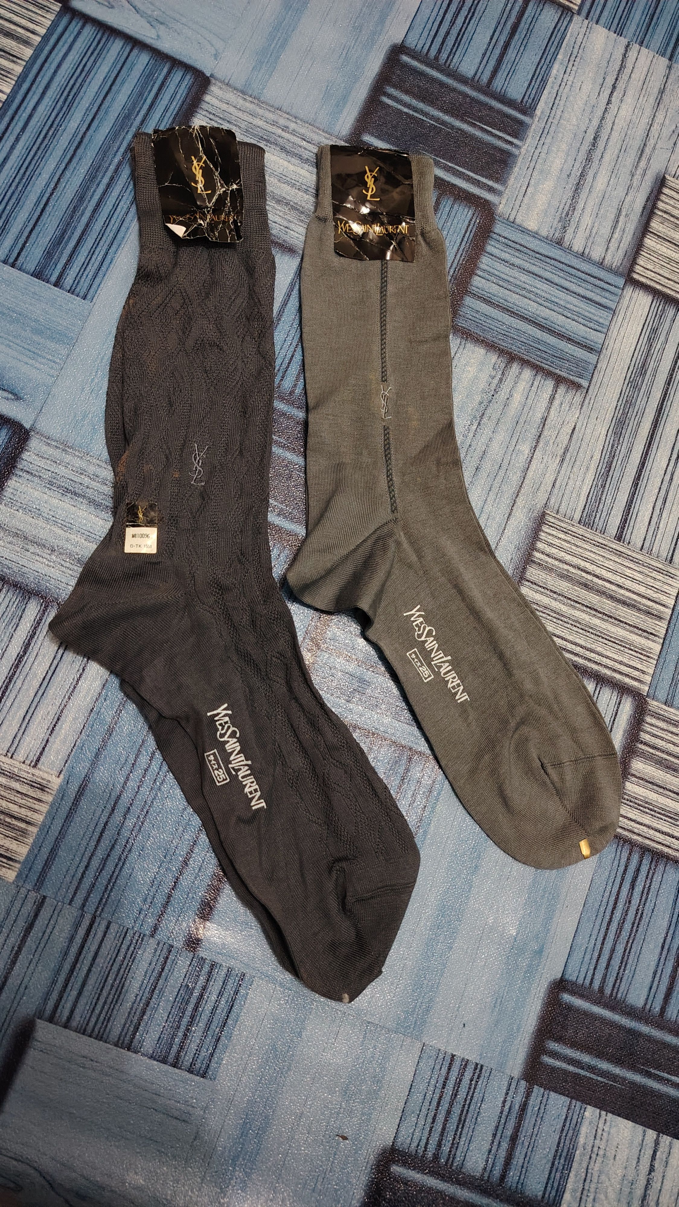 Vintage × Yves Saint Laurent Japanese YSL socks 2 pcs Size ONE SIZE - 1 Thumbnail