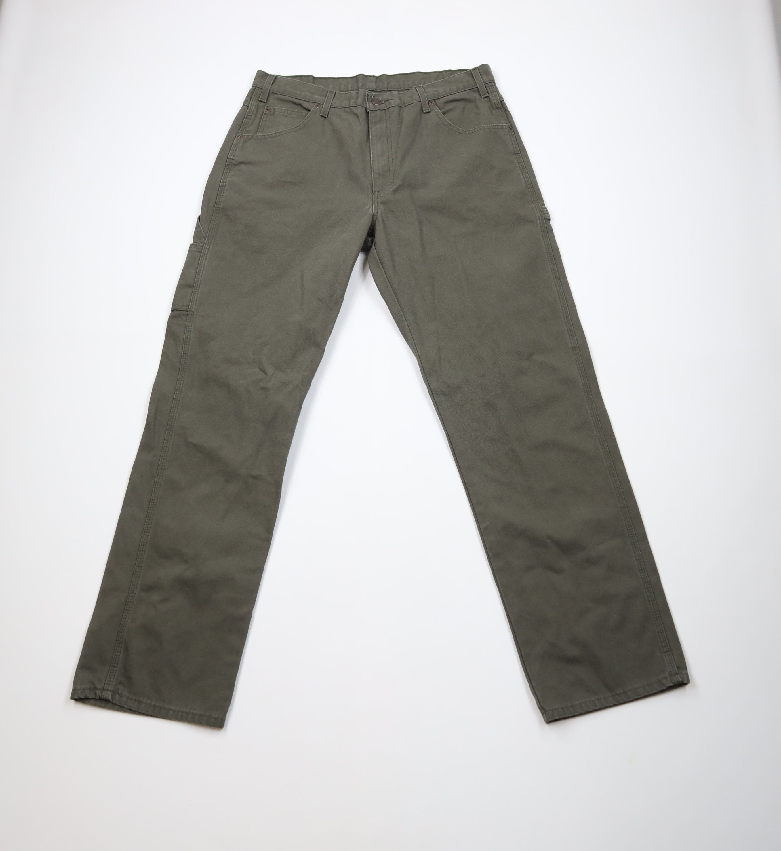 Dickies Vintage Y2K Dickies Wide Leg Dungaree Pants Green Cotton Size US 36 / EU 52 - 1 Thumbnail