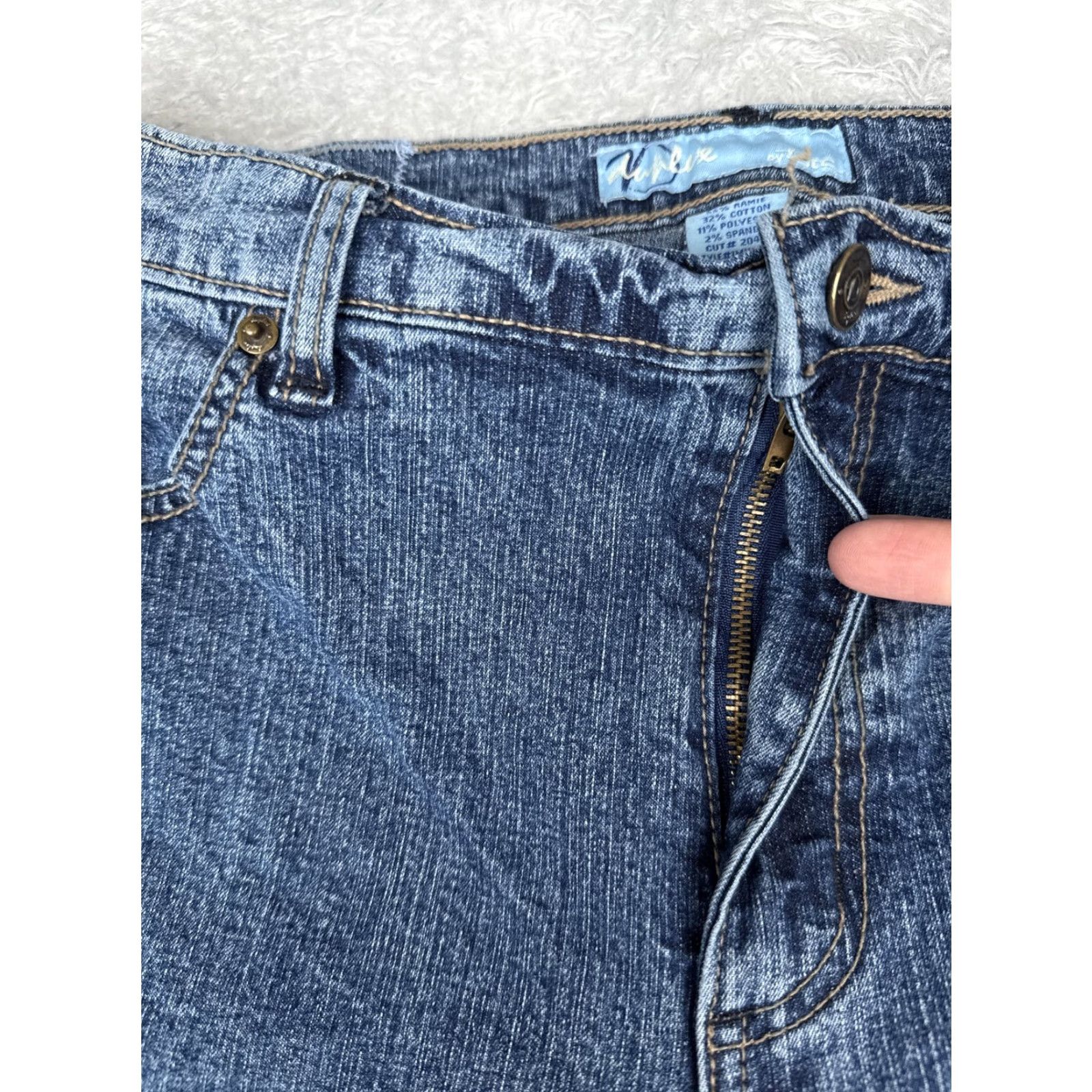 Denime Duplex Jeans Womens 14 Blue Bootcut Mid Rise Denim Embroidered Studded 31x31 Jeans Women's Blue Bootcut 31 Inseam Casual Everyday Denim Size 36" / US 14 / IT 50 - 5 Thumbnail