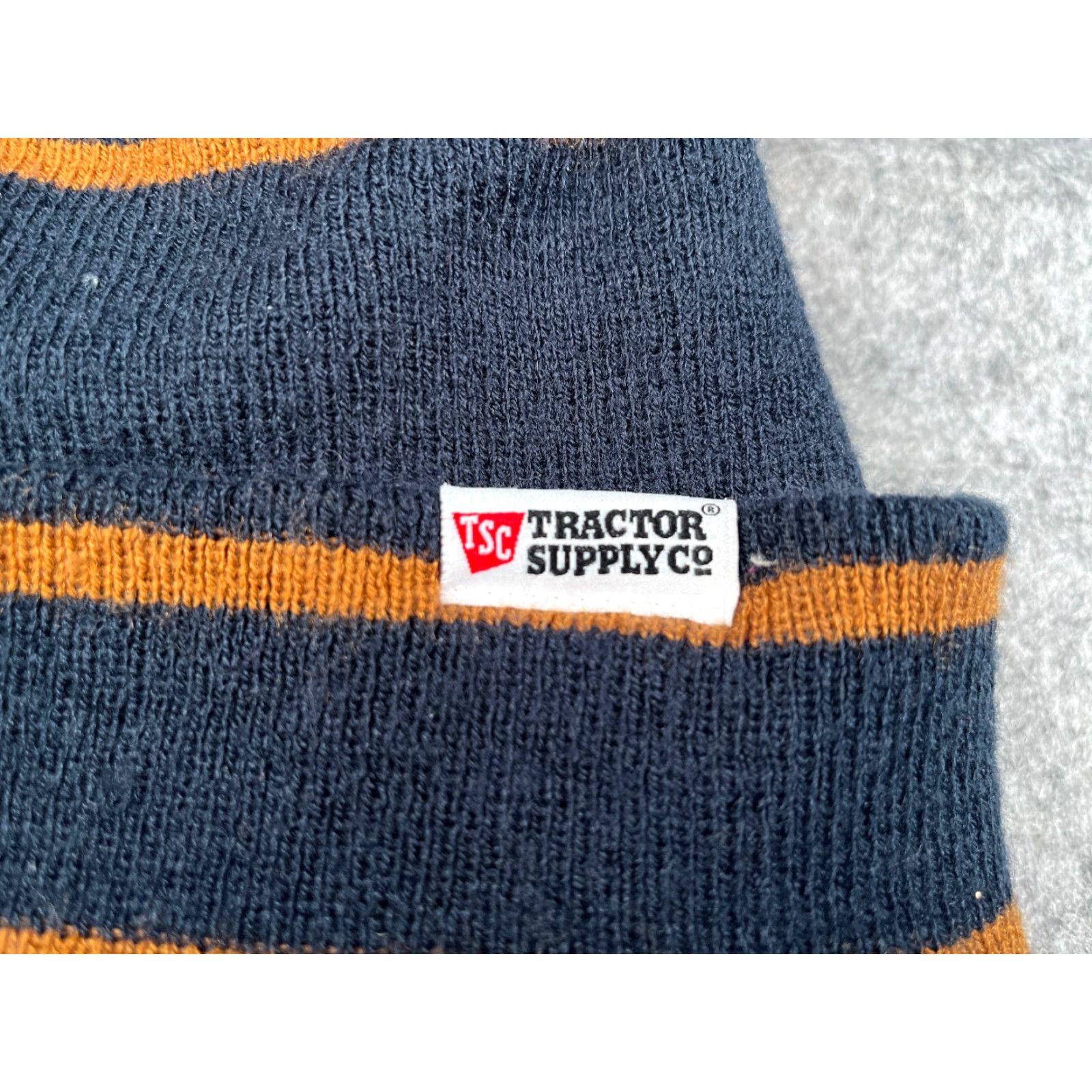 Vintage Artex Knitting Mills Inc Beanie Adult One Size Blue Beige Knit AnimalFeed Acrylic Hats Size ONE SIZE - 2 Thumbnail