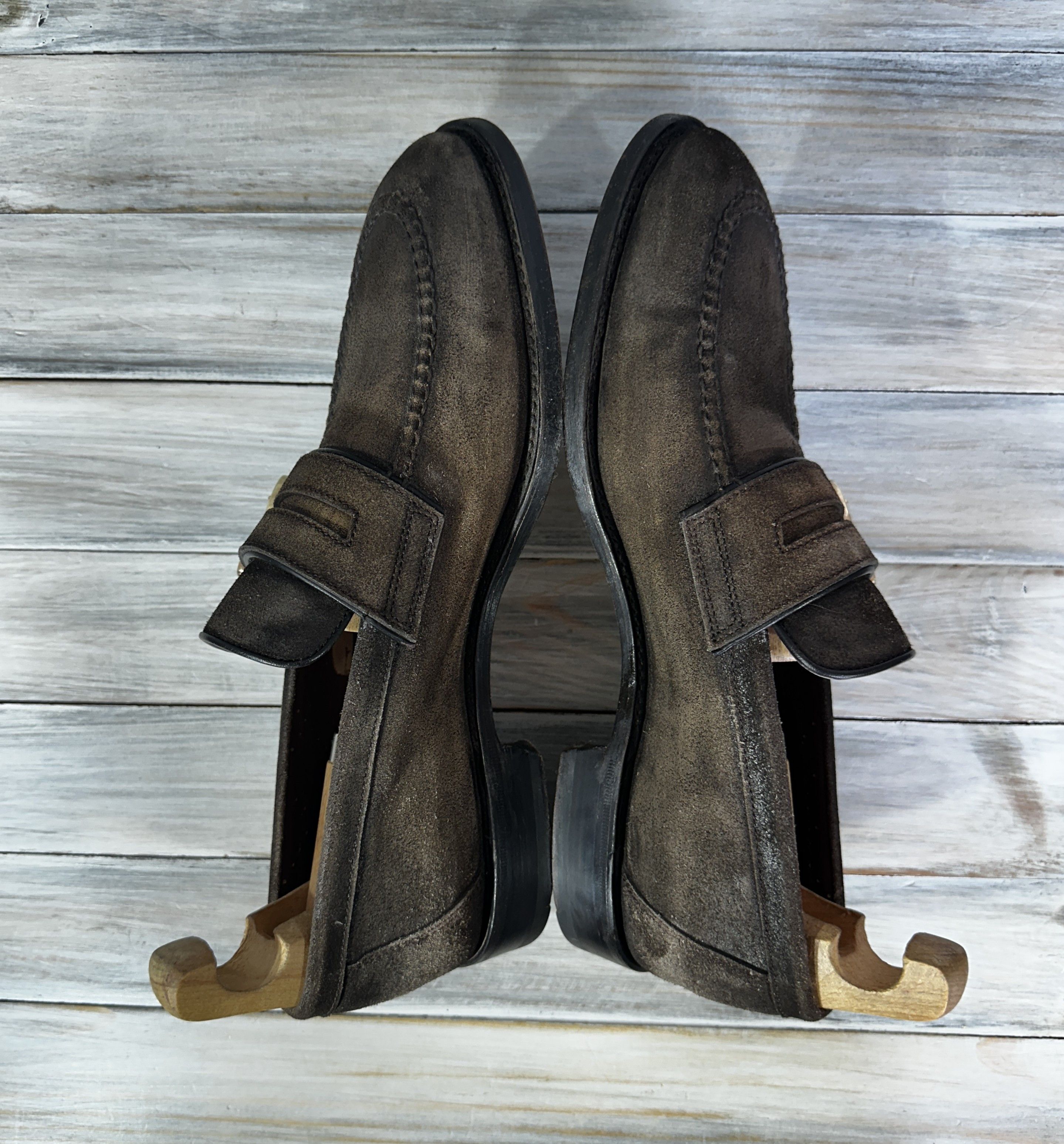 Santoni SANTONI Goodyear Leather Double Strap Loafers Luxury Brand Size US 9.5 / EU 42-43 - 21 Thumbnail