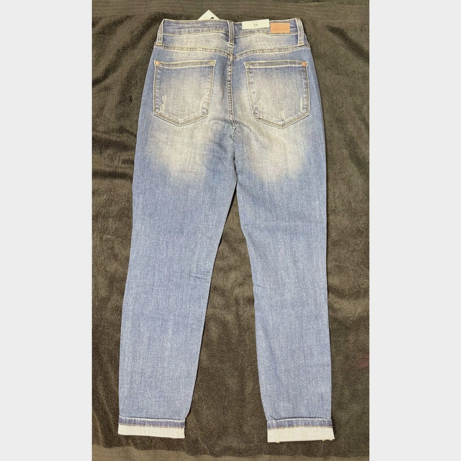 Judy Blue Judy Blue Adelene Mid Rise Cuffed Jeans Dark Blue 29 Size 29" - 10 Thumbnail