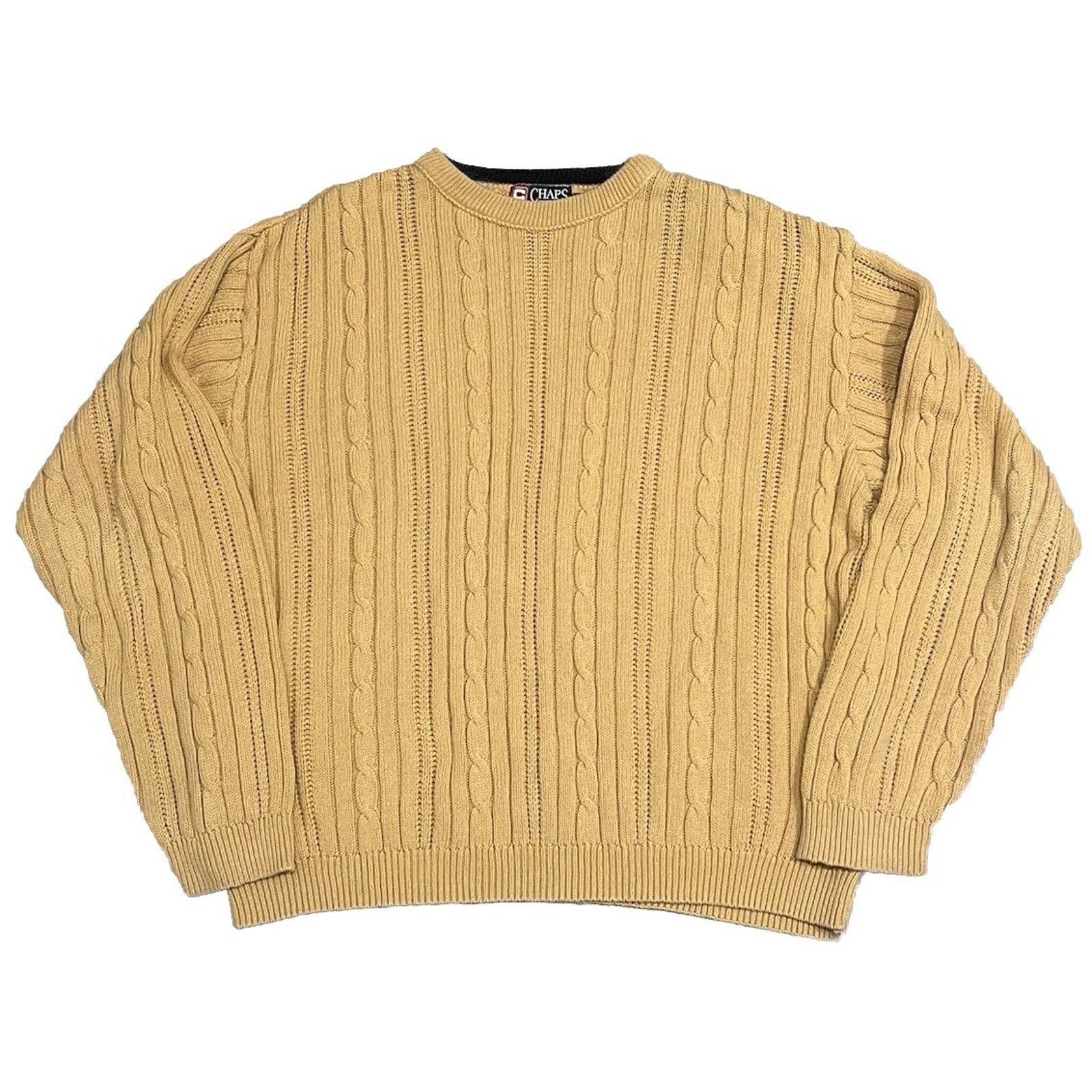 Chaps Vintage Chaps Ralph Lauren Cable-Knit Yellow Sweater Men’s L Size US L / EU 52-54 / 3 - 2 Thumbnail