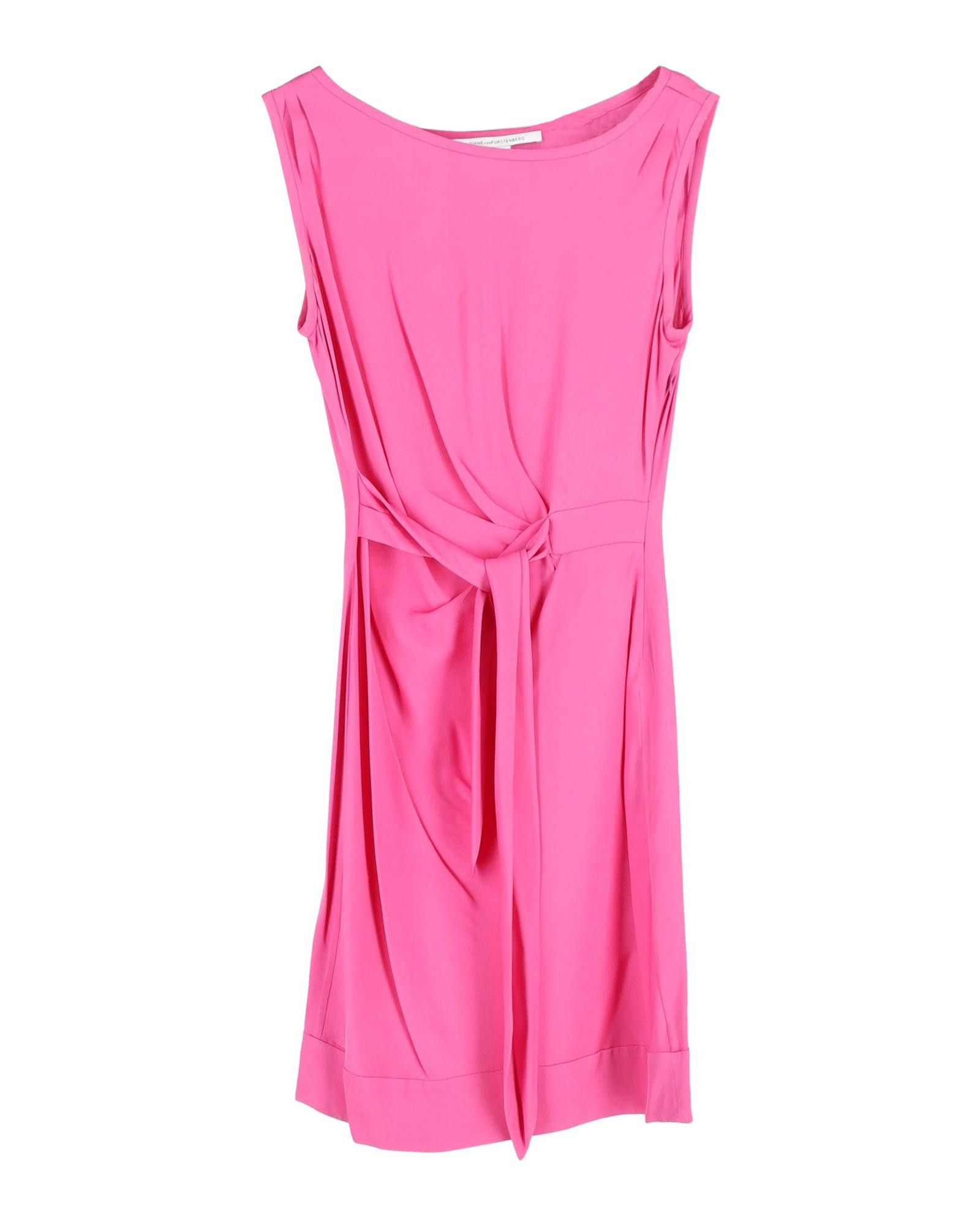 image of Pink Silk Sleeveless Draped Dress By Diane Von Furstenberg, Women's (Size Medium)