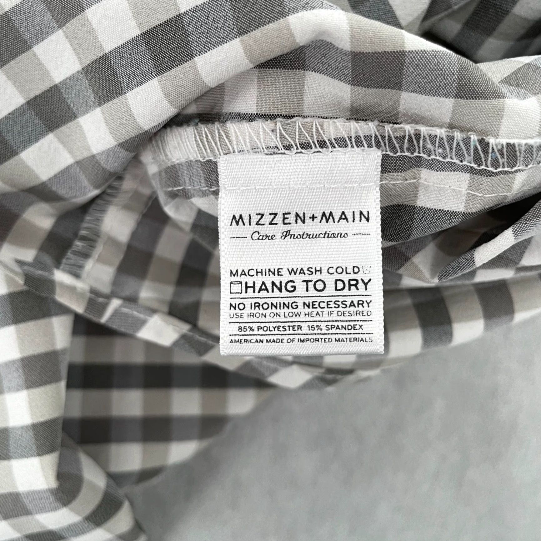 Mizzen+Main Mizzen+Main Shirt Adult Gray Button Up Performance Mens Large L Check Shirt Size US L / EU 52-54 / 3 - 6 Thumbnail
