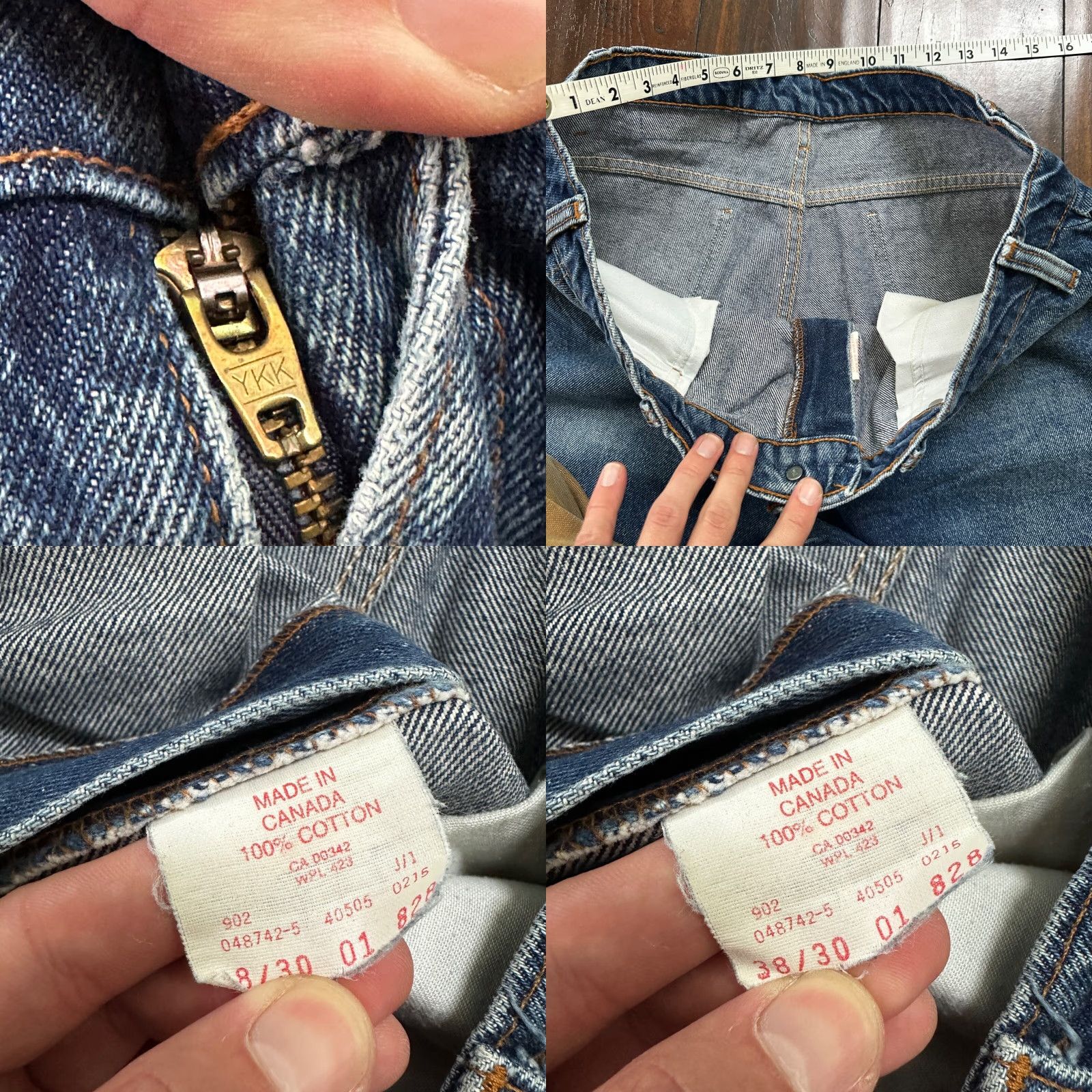Levi's VINTAGE Levi's 505 Jeans Mens 38x30 Denim Blue 90s 5-Pocket Regular Straight 40505 Canada - (Note: remove extra hyphen?) Size US 38 / EU 54 - 8 Thumbnail