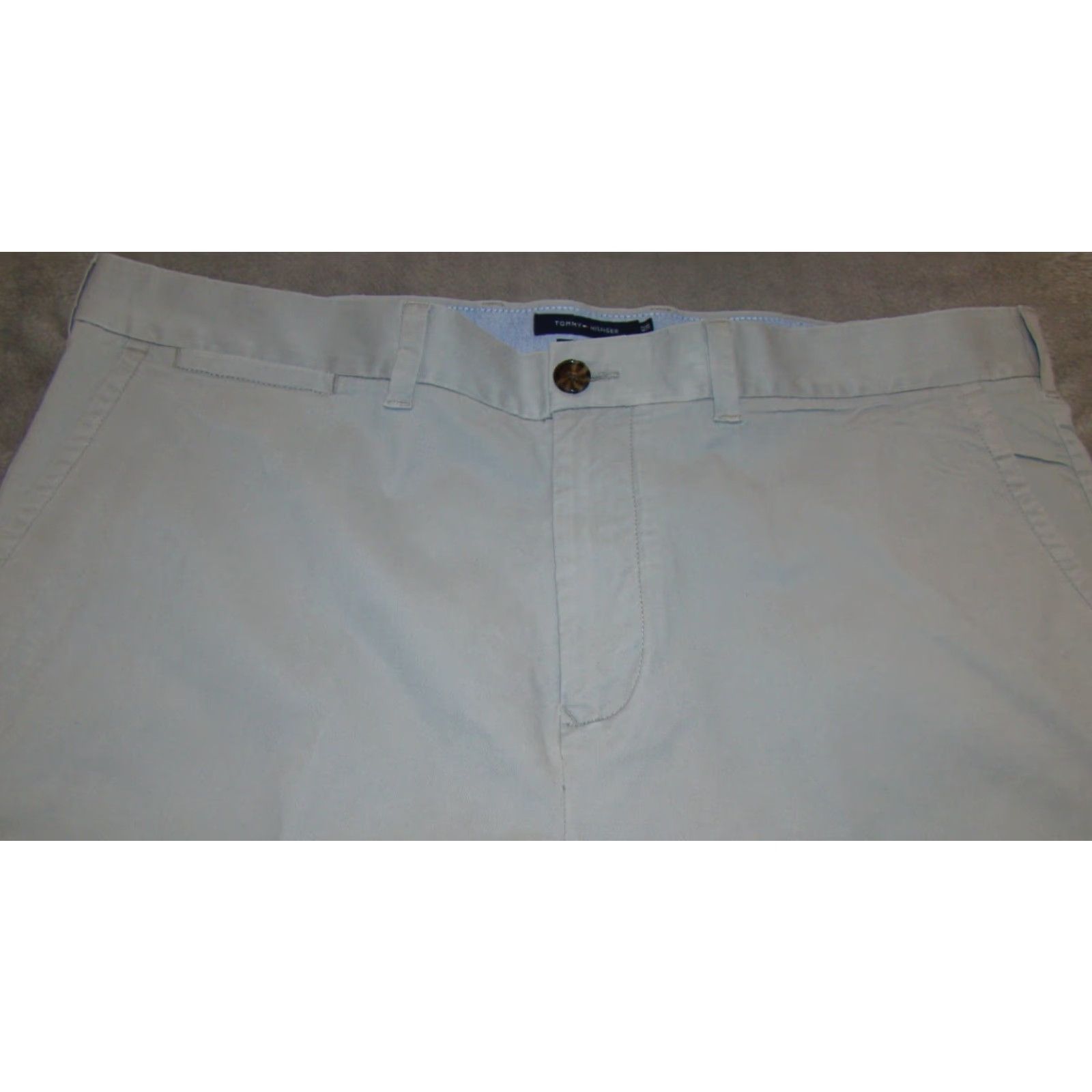 Tommy Hilfiger Tommy Hilfiger Classic Fit Mens Pants Chino 42x38 Gray Straight Leg Cotton Flat Front Classic Mens Size US 42 / EU 58 - 2 Thumbnail