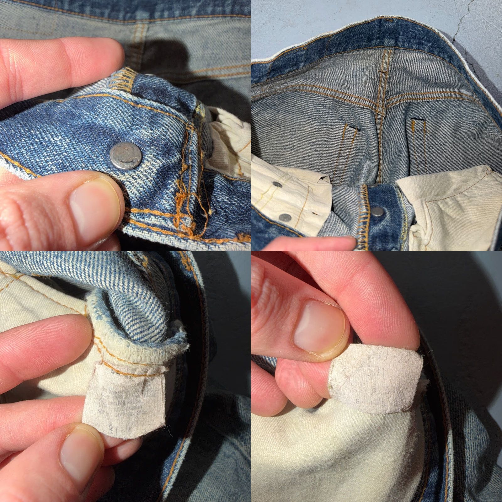 Levi's VINTAGE Levi's 501 Jeans 70s 80s USA Light Wash Classic Straight 31x33 5-Pocket Denim Button USA Mens Blue Light Distressed Regular Coat? Size US 31 - 9 Thumbnail