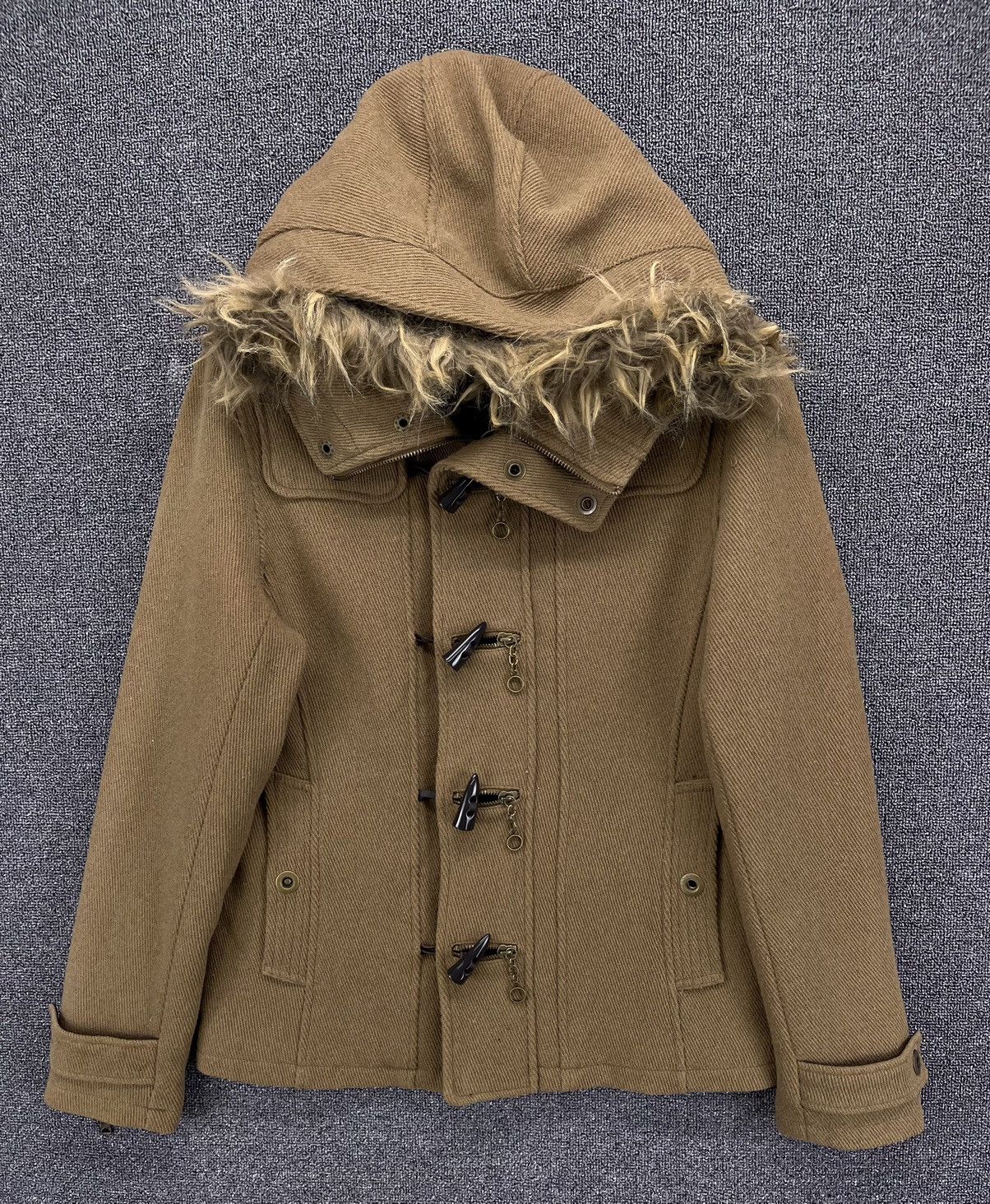 Japanese Brand Semantic Design Rare Wool Duffle Coat Zip Up Jacket Size M / US 6-8 / IT 42-44 - 1 Thumbnail