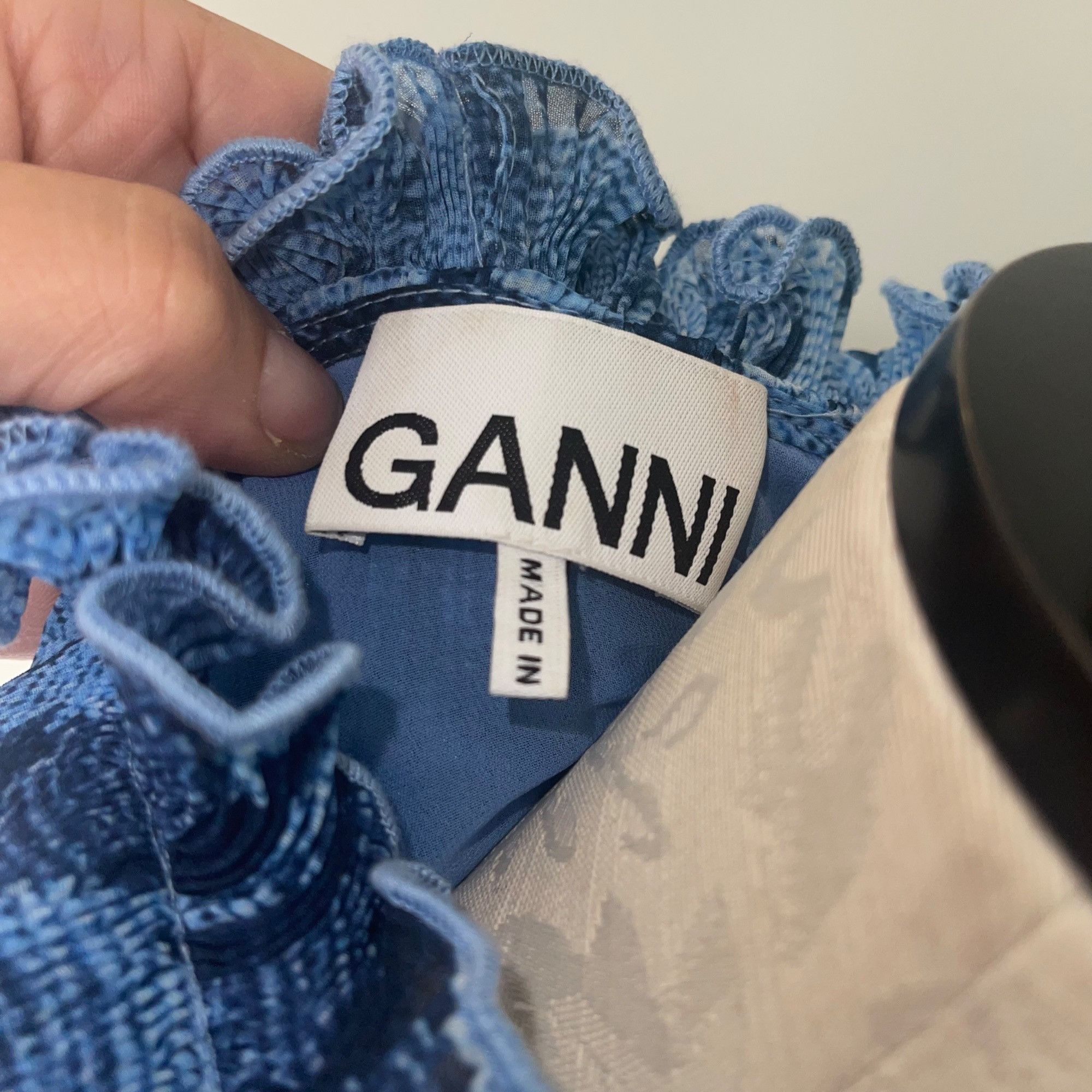 Ganni Ganni Womens Blouse Size 34 Blue Pleated Georgette Size XXS / US 00 / IT 34 - 7 Thumbnail
