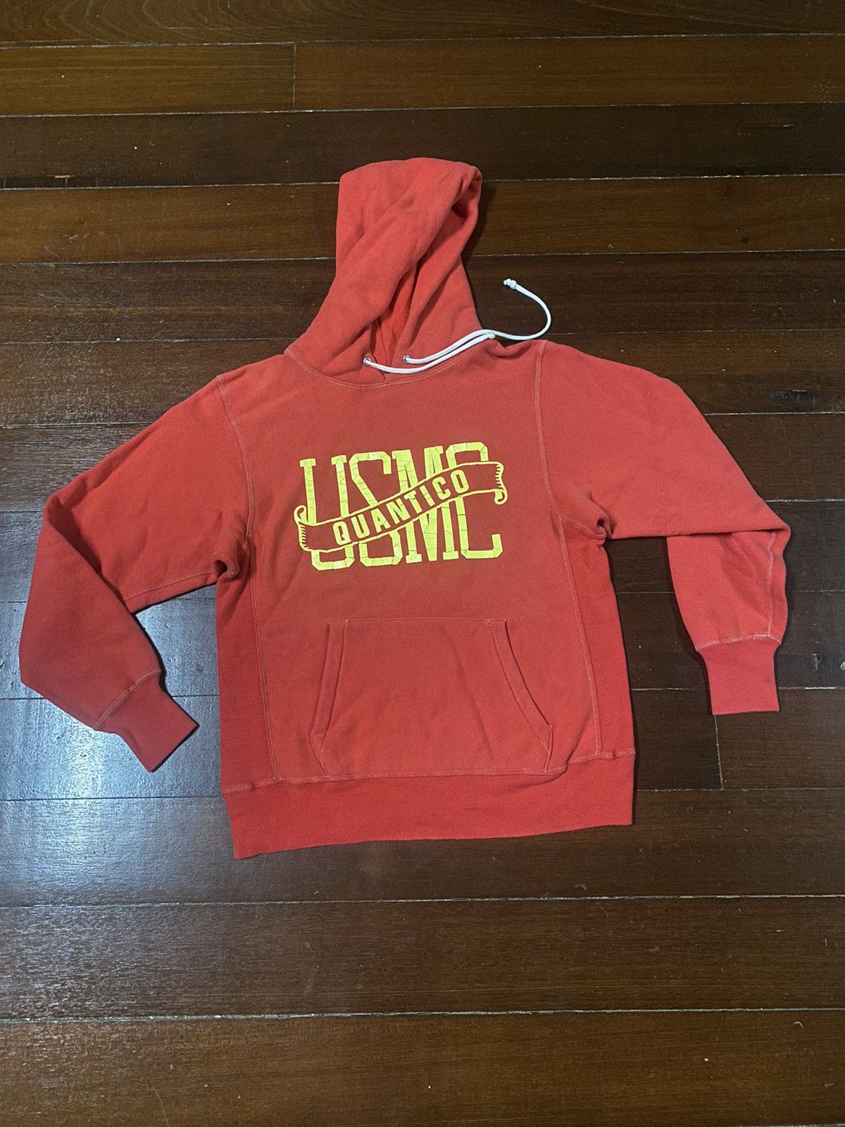 Warehouse Rare Warehouse & Co USMC QUANTICO Loopwheel Hoodie in red Size US M / EU 48-50 / 2 - 1 Thumbnail