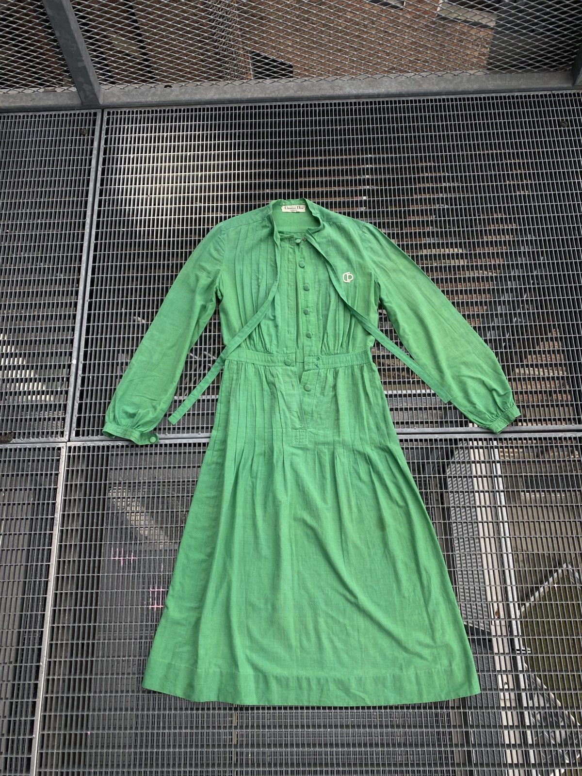 Christian Dior Monsieur Vintage 80s Christian Dior London CD Logo Cotton Dress Size M / US 6-8 / IT 42-44 - 3 Thumbnail