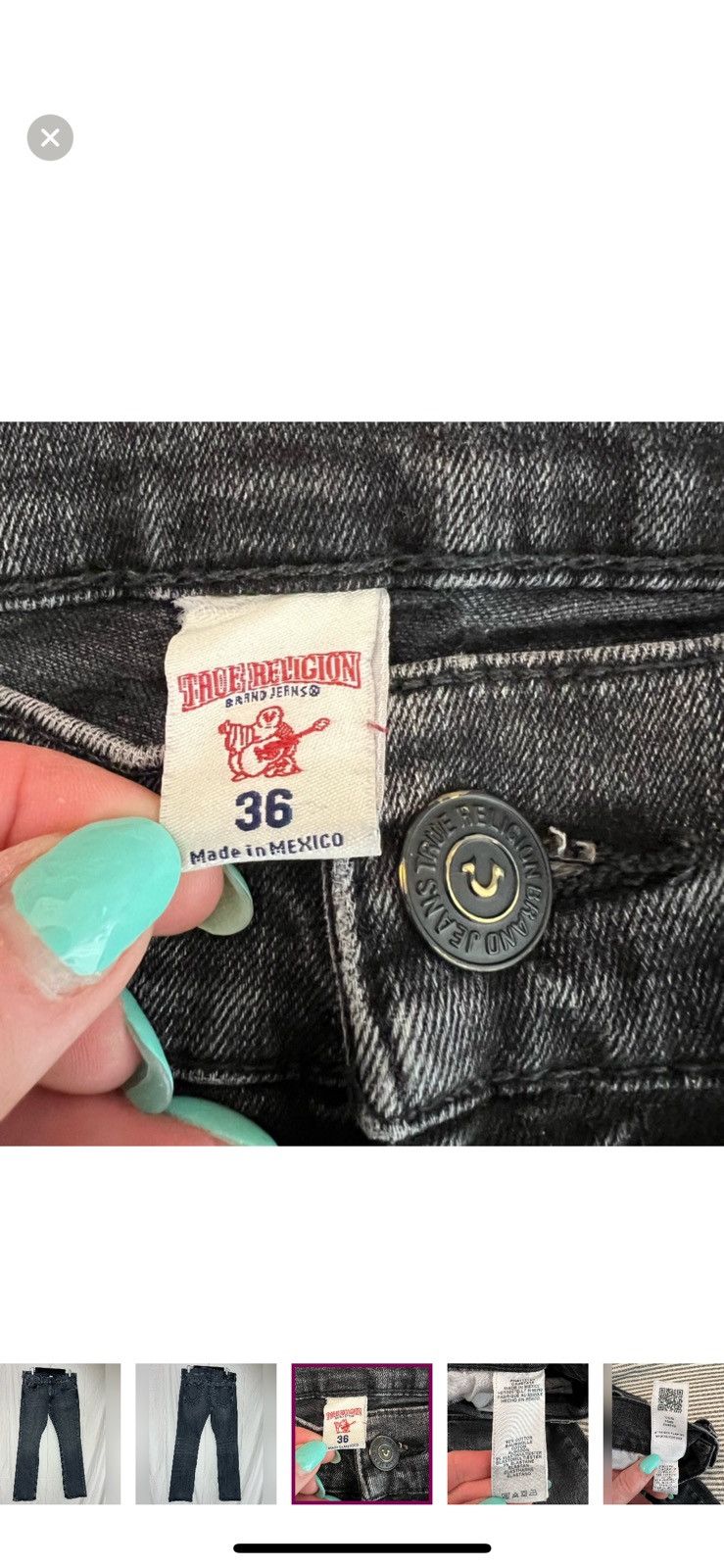 True Religion Vintage true religion black denim jeans Size US 36 / EU 52 - 4 Thumbnail