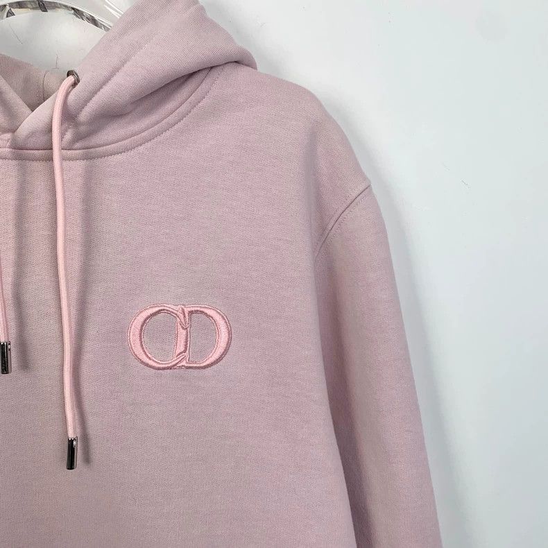 Dior Dior Pink logo embroidered cotton hooded drawstring long-sl Size US L / EU 52-54 / 3 - 3 Thumbnail