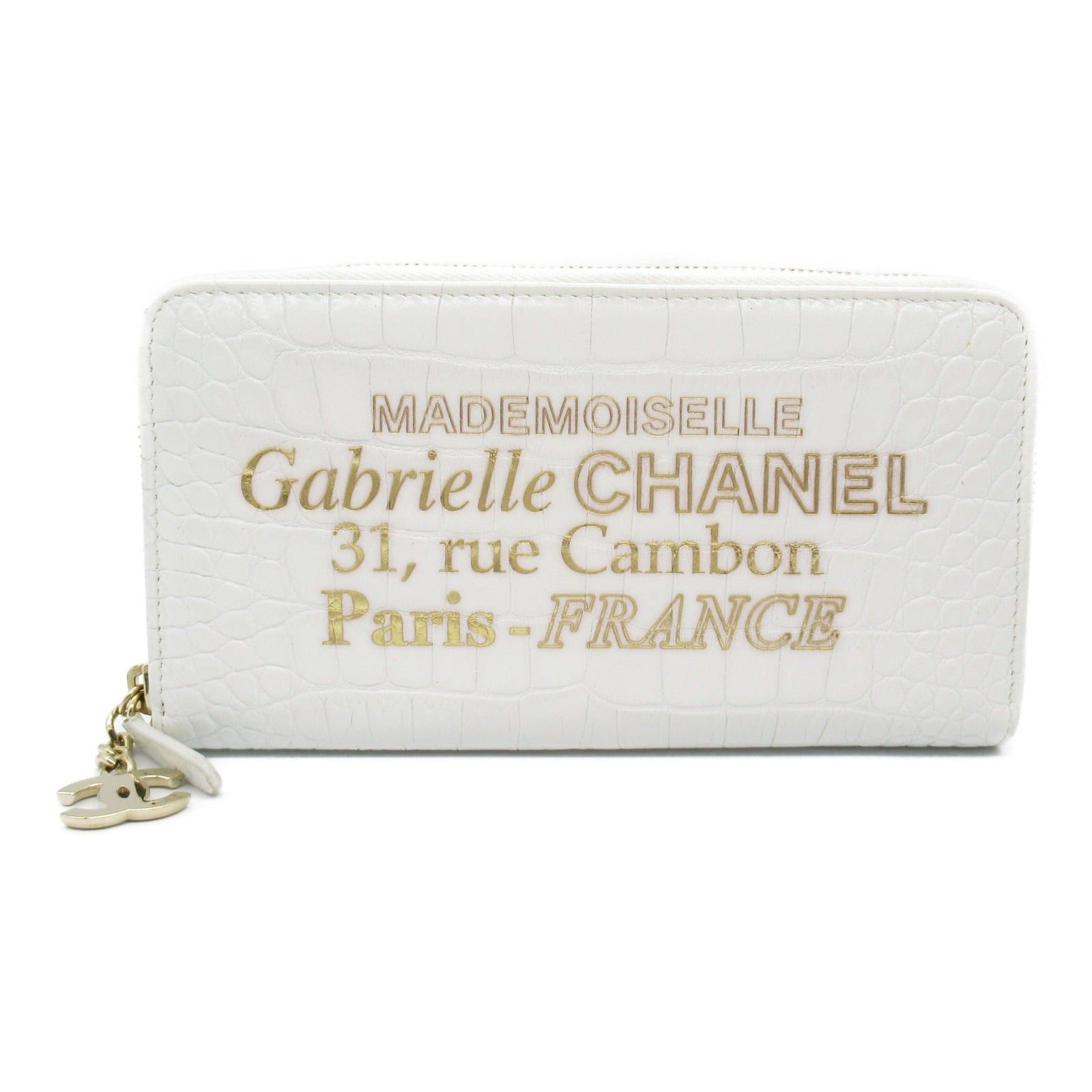 Chanel Chanel Gabriel De Round Long Wallet Zipper Leather White Gold Hardware Size ONE SIZE - 1 Thumbnail